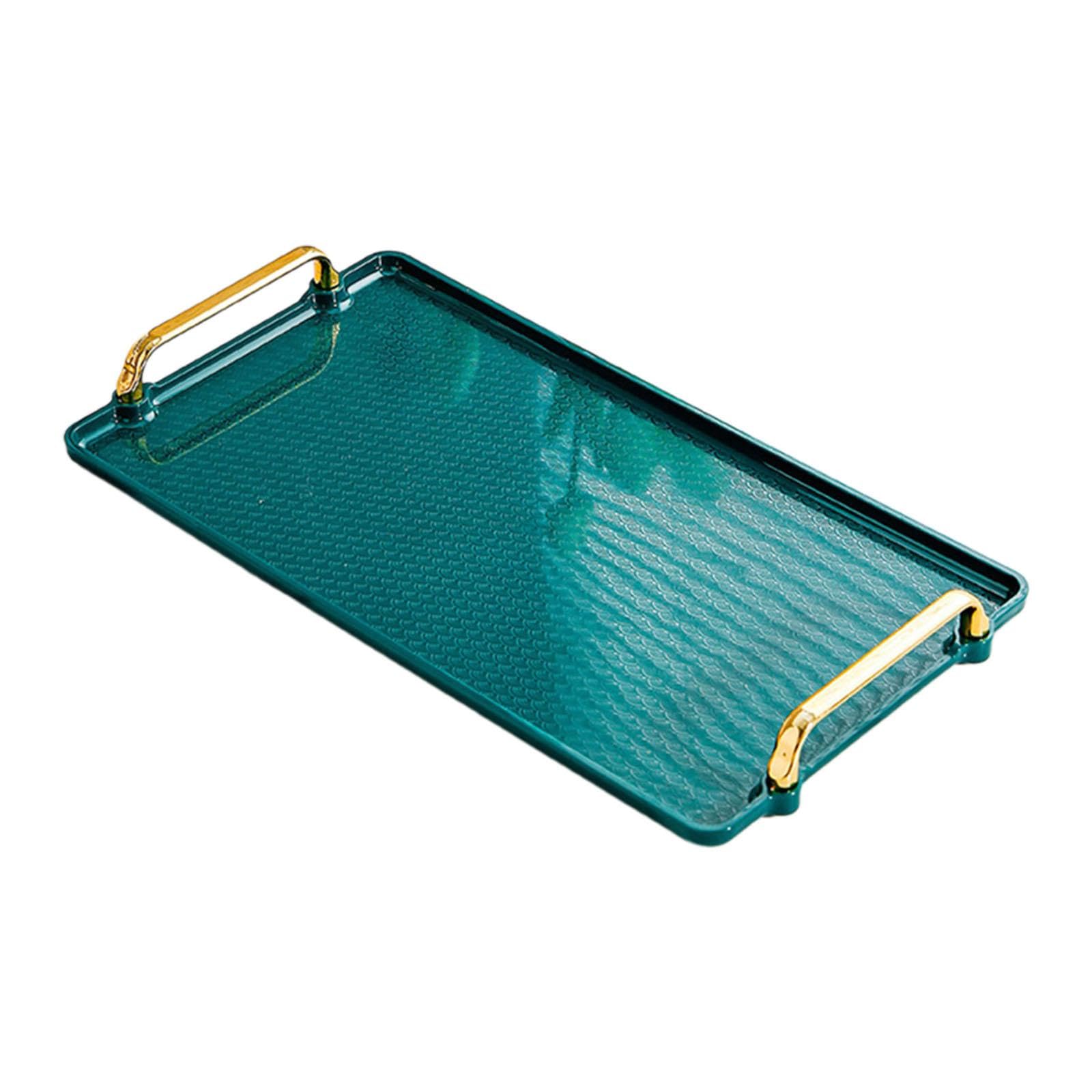 Bnf Serving Tray With Handle Storage Organizer Dish Home Living Room Vanity Tray Green Large | Kitchen, Dining & Bar | Dinnerwar