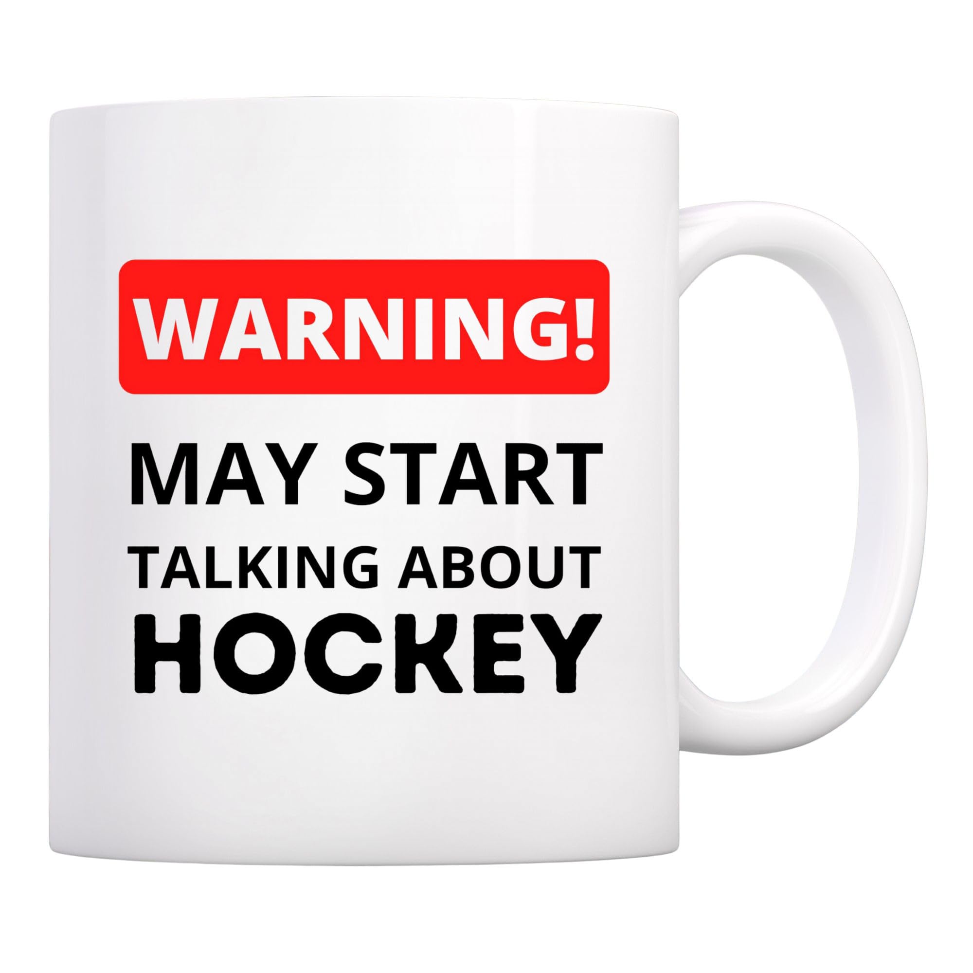 TGiakisz Warning May Start Talking About Hockey Mug, Hockey Player Gift, Hockey Lover Gift, Hockey Fan Mug, Hockey Lover Mug