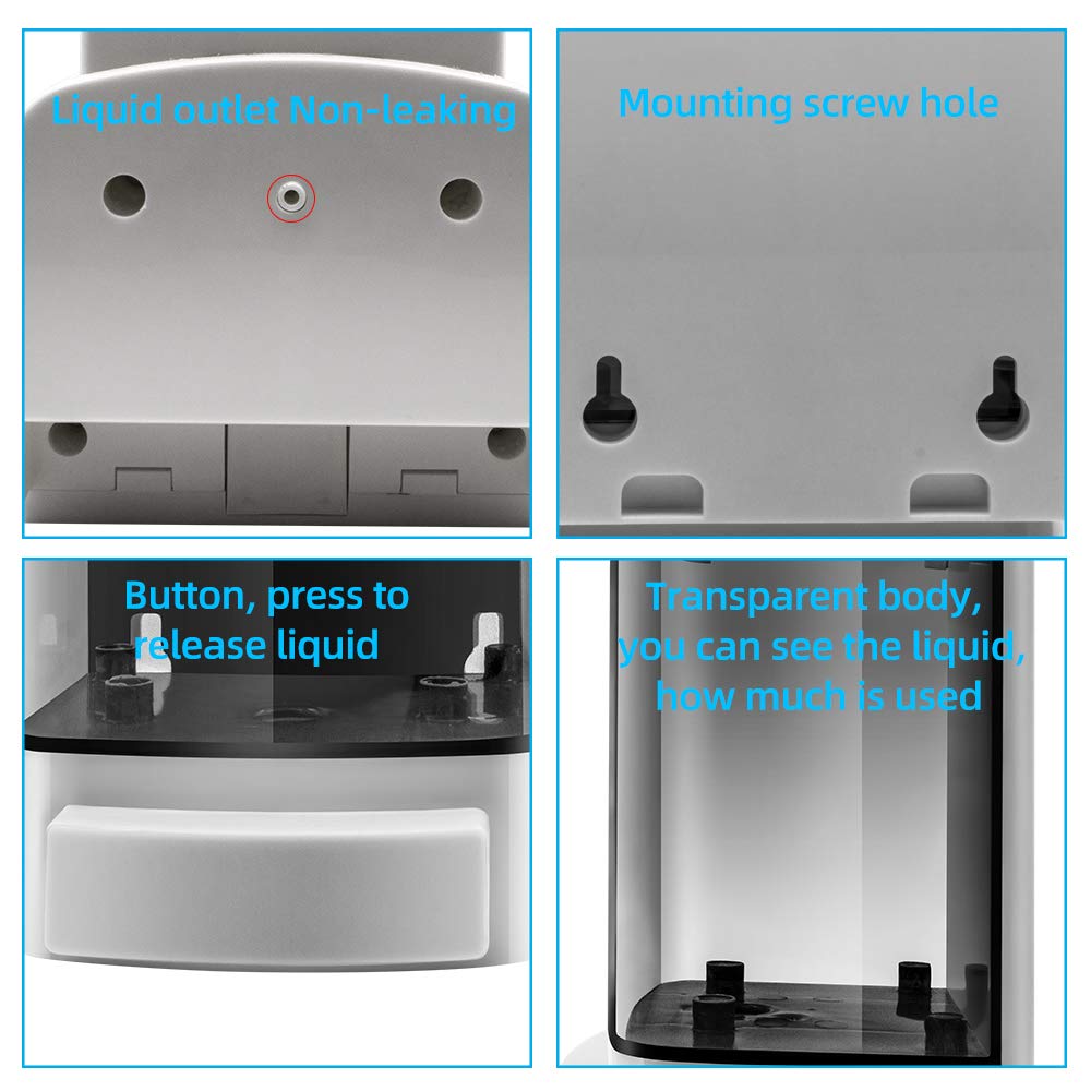 Soap Dispenser Wall Mount  1000ML commercial Manual Soap Dispenser Wall Mounted for Bathroom Kitchen Hotel  Shampoo container Plastic