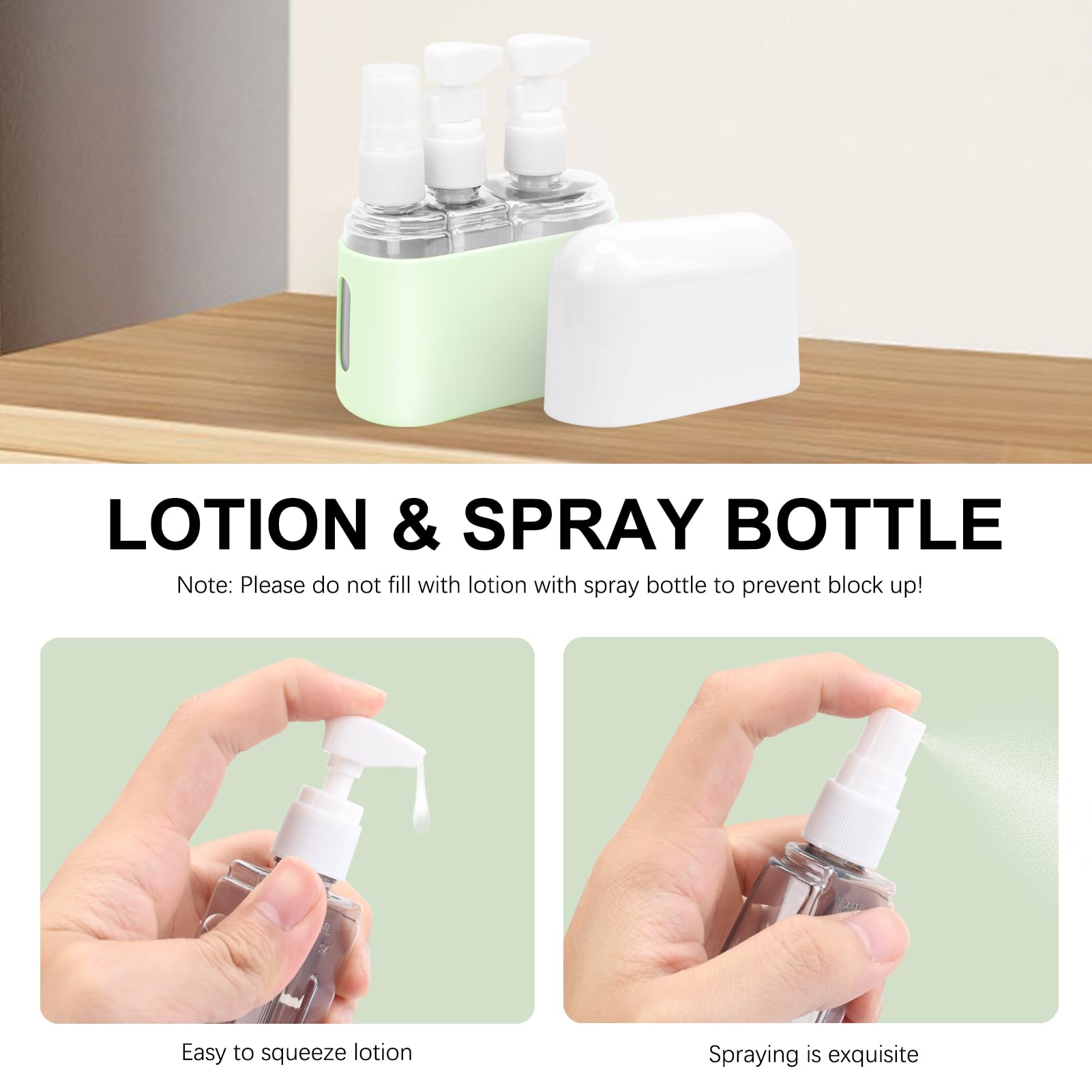 Skycase Travel Bottles, Travel Size Toiletries - Leak Proof Refillable Tsa Approved Travel Bottles, 3 In 1 Travel Containers Wit