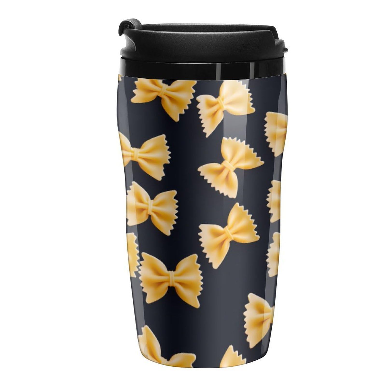 Bow Tie Pasta Travel Coffee Mug Insulated Tumbler Double Wall Water Cup with Lid for Home Office