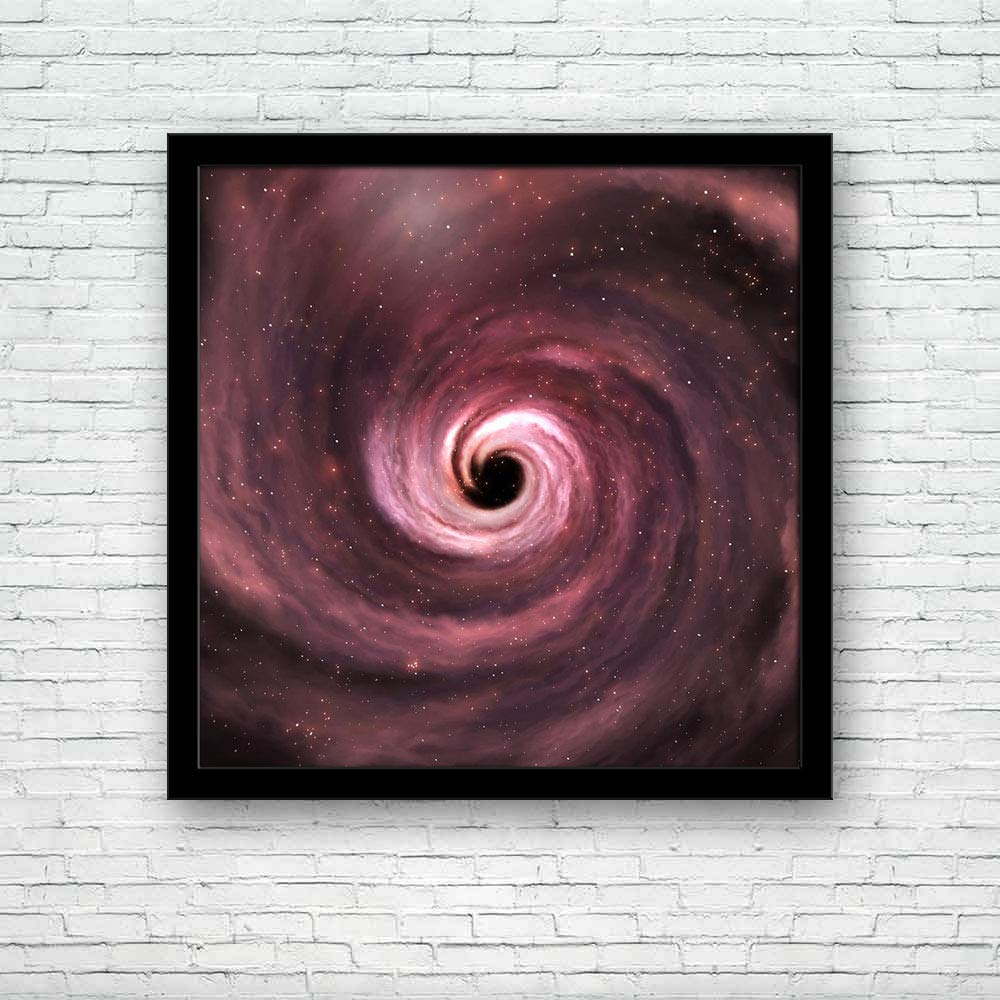 BOXD Digital Illustration of A Space Scene Painting Poster Black Frame 13 X 13Inch