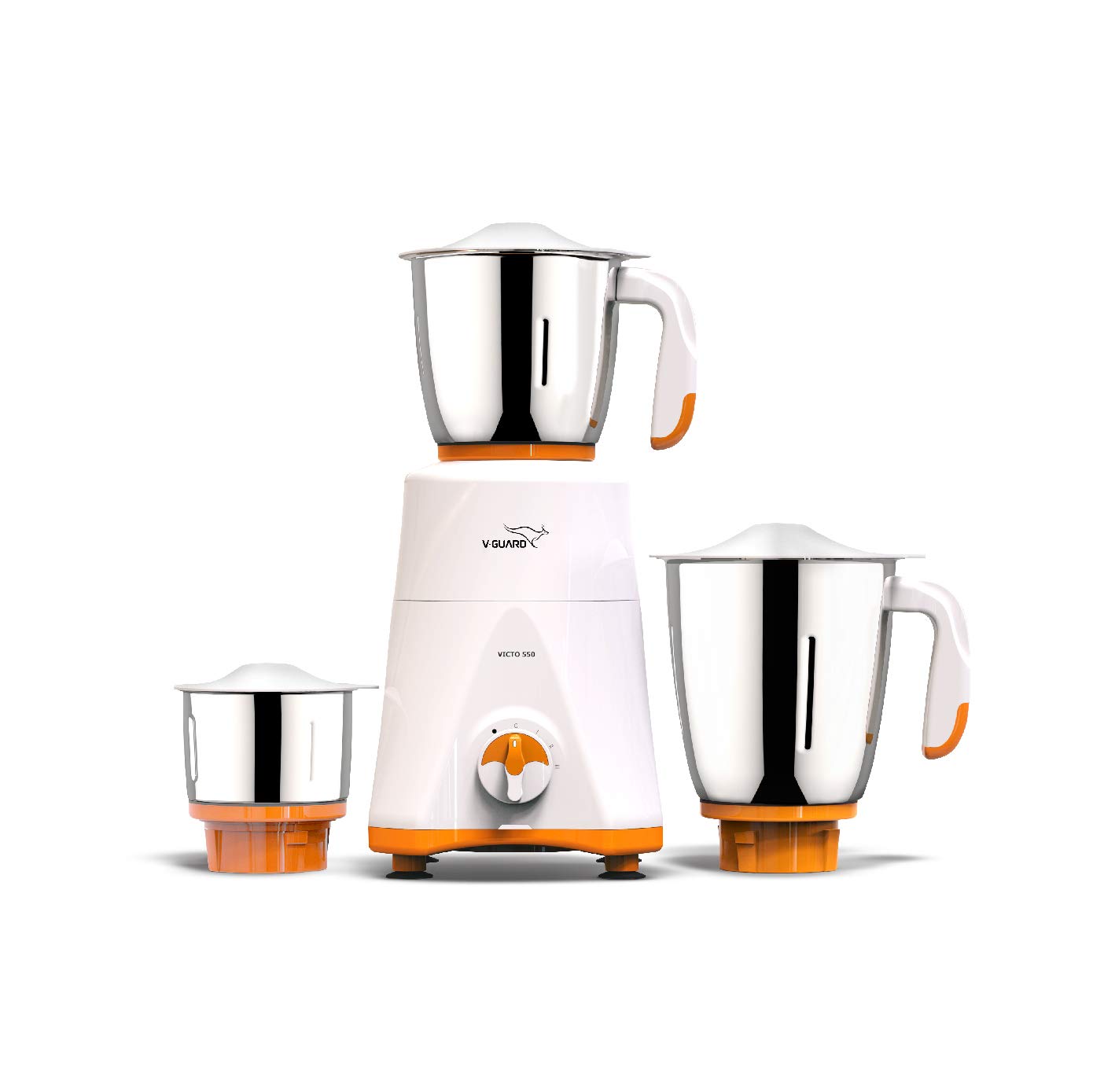 V-Guard Victo 550 W Mixer Grinder With 3 Jars; 100% Copper Winding Motor
