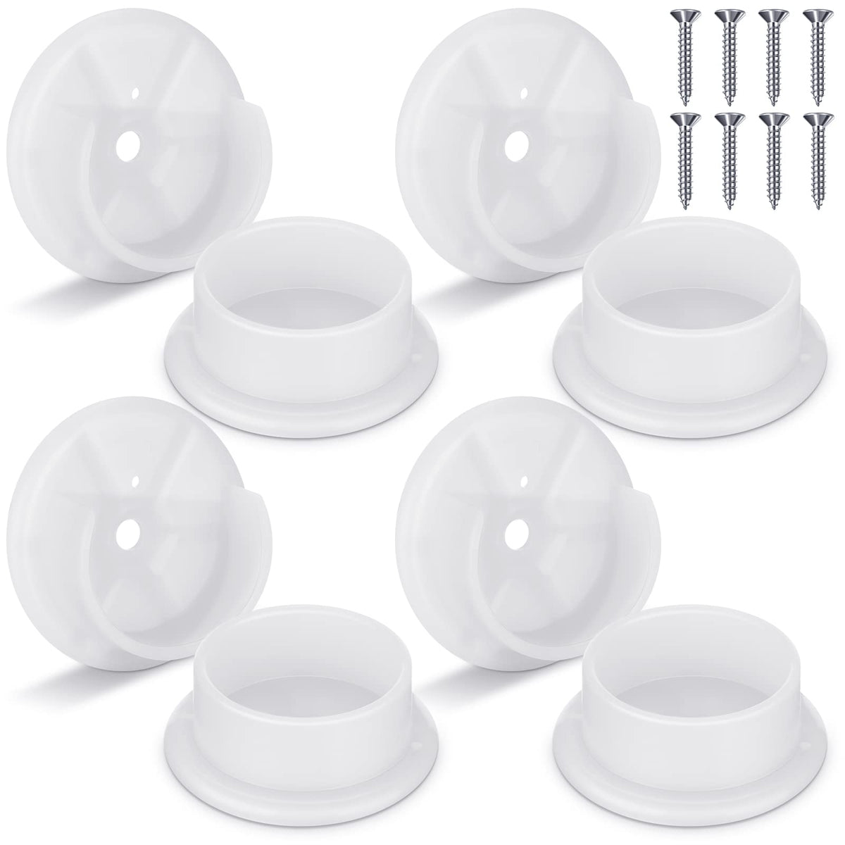 16 Pcs Plastic Closet Pole Socket White Closet Rod Holders Closet Rod Bracket Shower Rod Holders Wardrobe Tube Support For Bathr