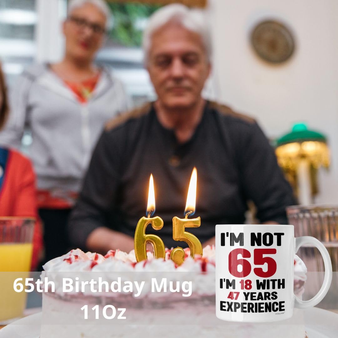 Vivulla68 65th Birthday Mug 11oz - 65th Birthday Gifts for Women Men - 65 Year Old Birthday Gifts Ideas for Him, Her, Woman, Man