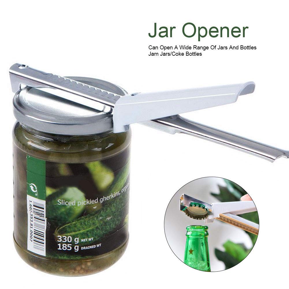 Fdit Food Grade Stainless Steel Jar Opener Adjustable Bottle Opener Easily Opens Bottle Lids