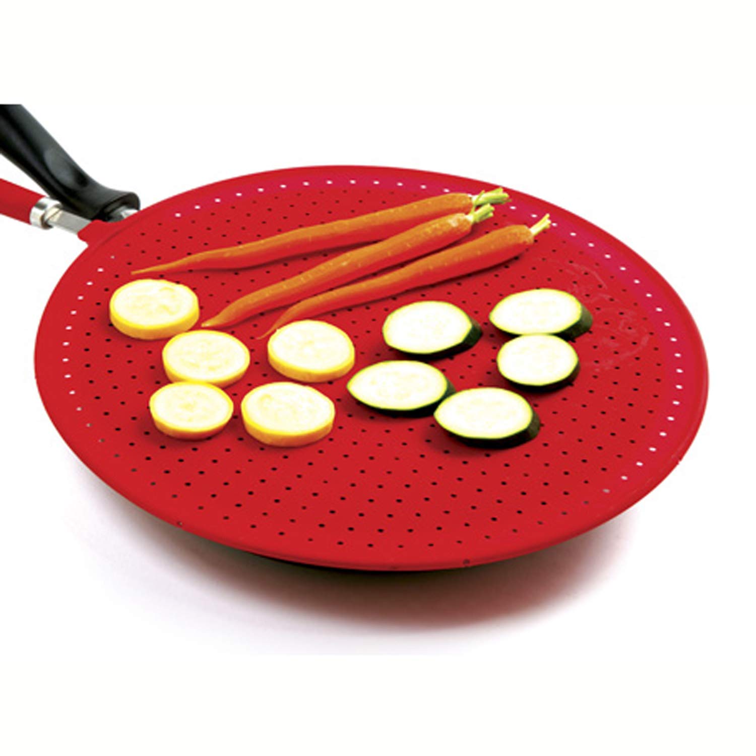 Norpro Grip-Ez Red Silicone Splatter Screen Strainer, 13In/33Cm, As Shown
