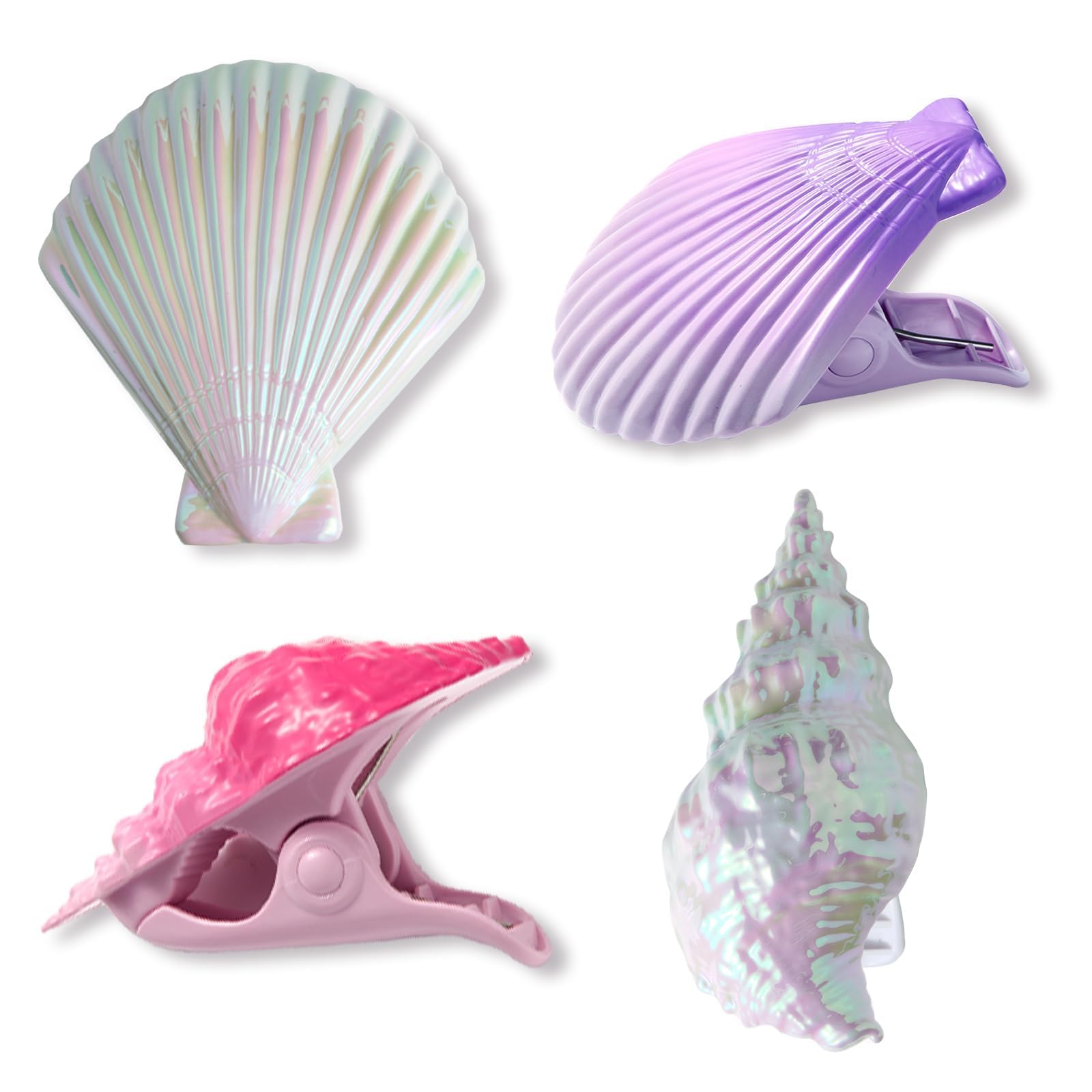 Caloogn Beach Towel Clips For Beach Chairs, Lounge Chairs, Drying Racks Decorative Windproof Clothes Pins (4 Pieces) (Colorful &