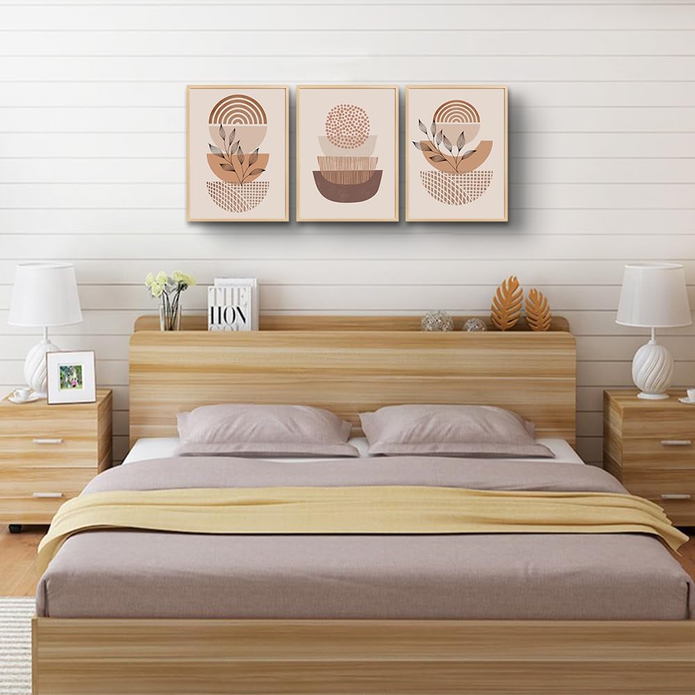 Boho Wall Decor Living Room Canvas Wall Art For Bedroom Minimalist Abstract Wall Paintings Roomwall Decorations For Kitchen Abstract Prints Office Wall Pictures Bathroom Home Decoration 3 Piece Set