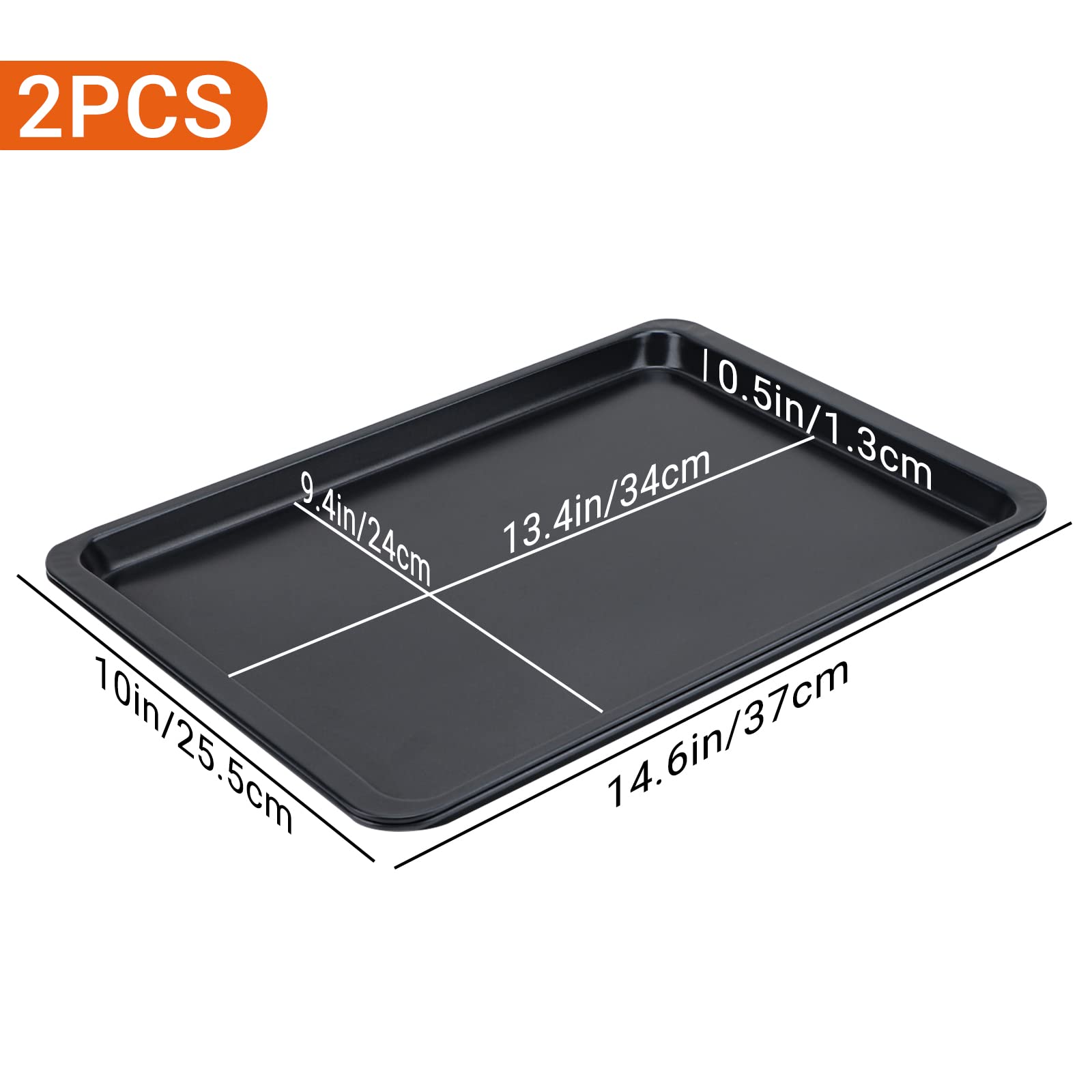 Beasea Baking Sheet 2 Pack, 10X14.6 Inch Cookie Sheet Nonstick Carbon Steel Baking Sheet For Oven Pans Baking Tray Cooking Sheet