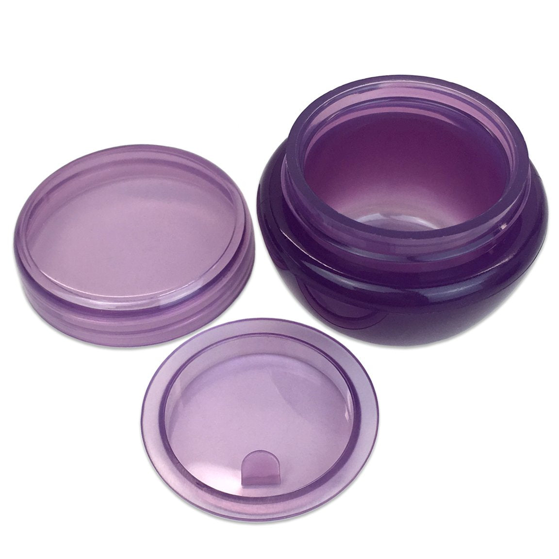 Beauticom 24 Pieces 10G/10Ml Purple Frosted Container Jars With Inner Liner For Lotion, Toners, Lip Balm, Makeup Samples - Bpa F