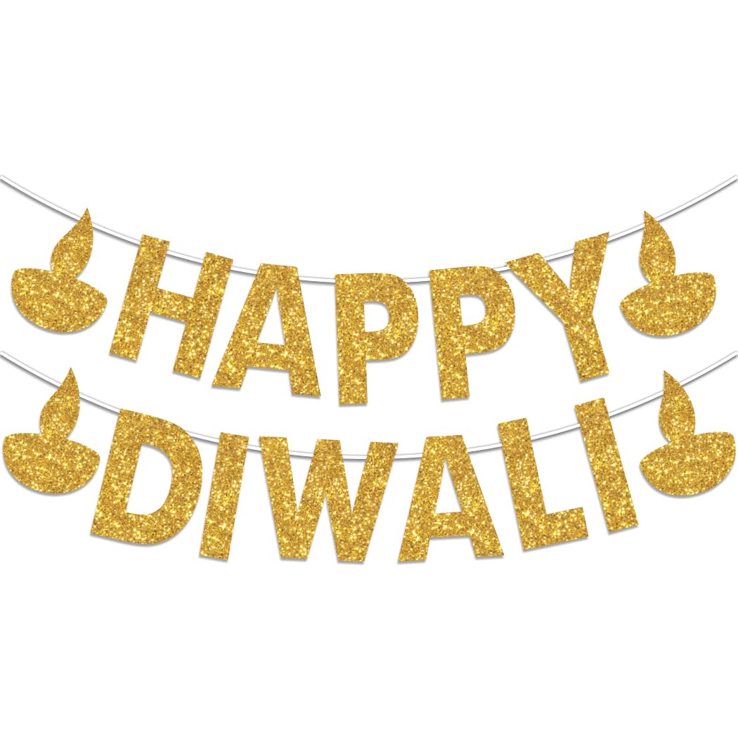 Festiko Happy Durga puja Banner/Photo Booth/Swirls for Durga puja Festival Decoration (Happy Diwali Banner - 03)