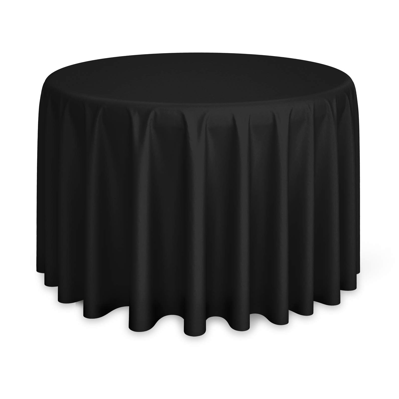 Lann'S Linens - 132 Round Premium Tablecloth For Wedding/Banquet/Restaurant - Polyester Fabric Table Cloth - Black
