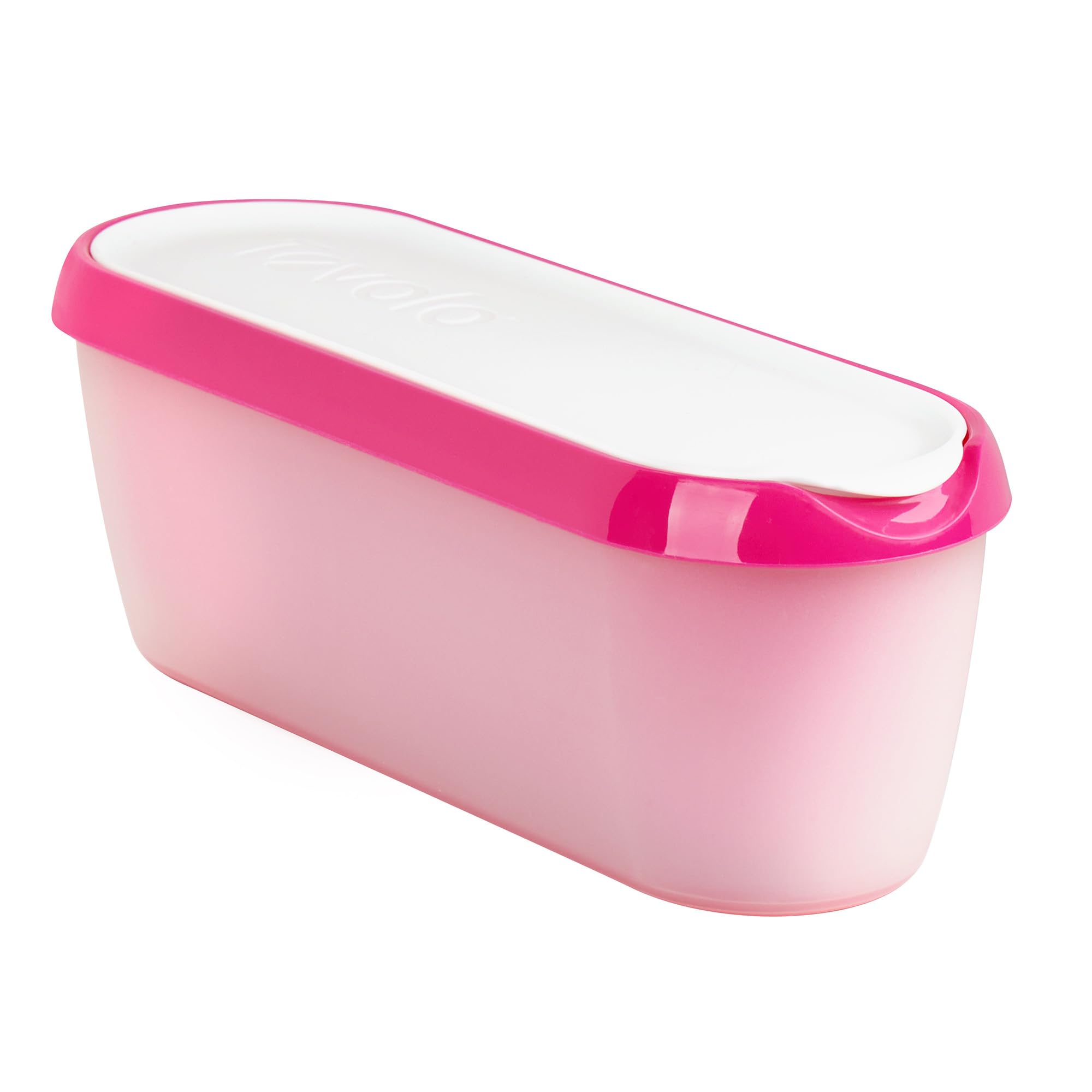 Tovolo Ice Cream Containers For Homemade Ice Cream, Glide-A-Scoop (1.5 Qt, Raspberry Tart) - Stackable Ice Cream Storage Contain