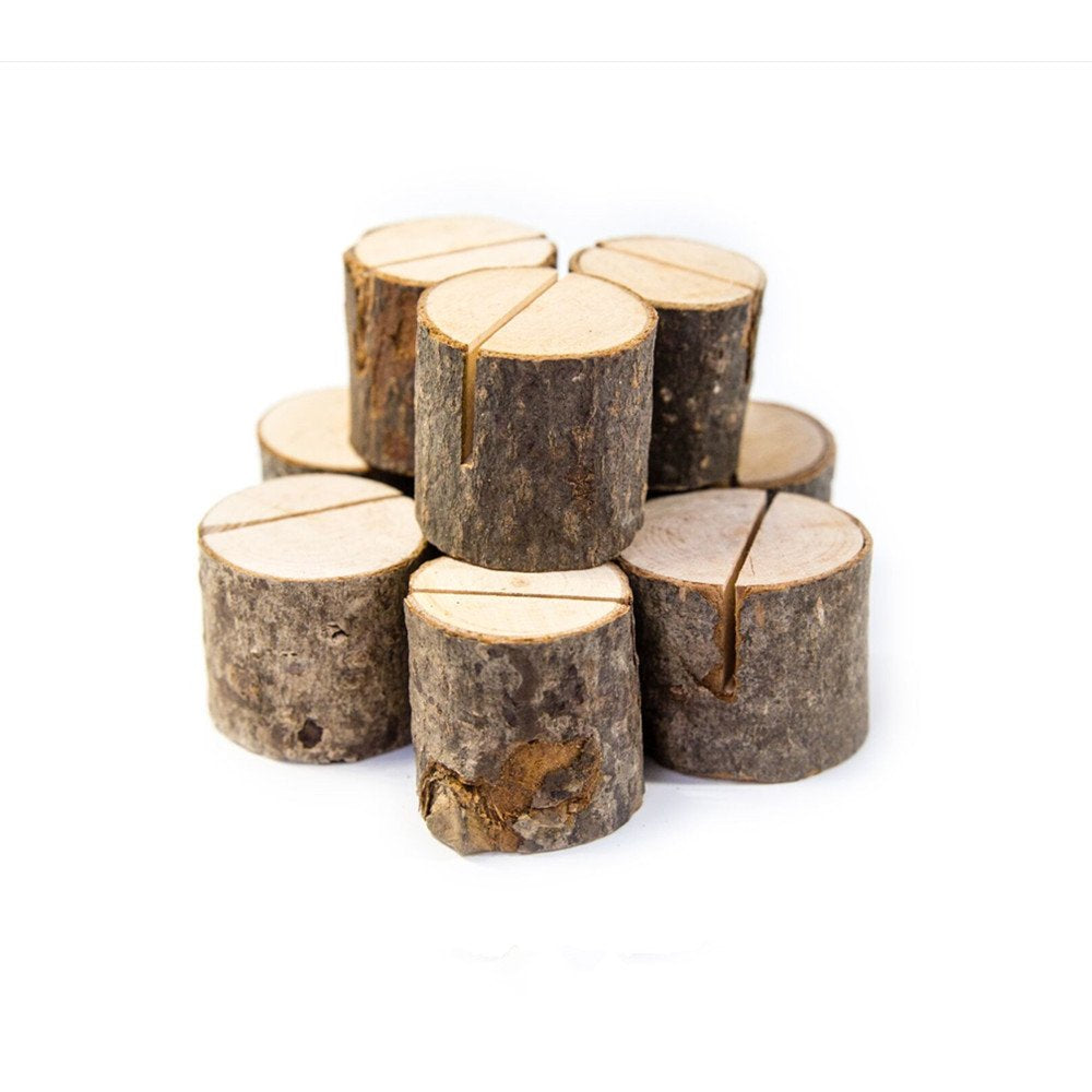 Senover Rustic Wood Table Numbers Holder Wood Place Card Holder Party Wedding Table Name Card Holder Memo Note Card (40Pcs)