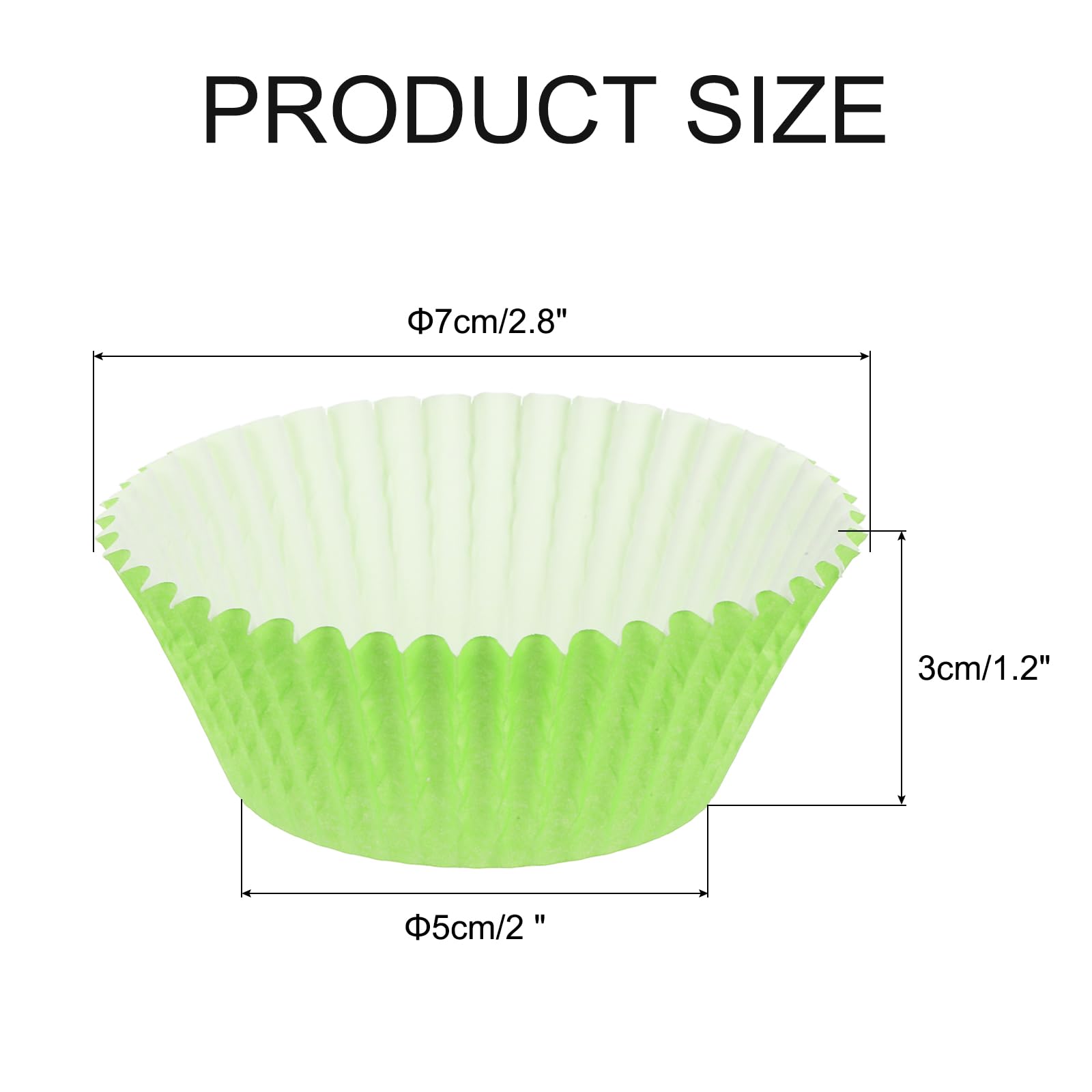 Uxcell 100 Pcs Cupcake Liners, Muffins Paper Baking Cups Wrappers Standard Greaseproof For Baking Cupcake Wrapper, Light Green