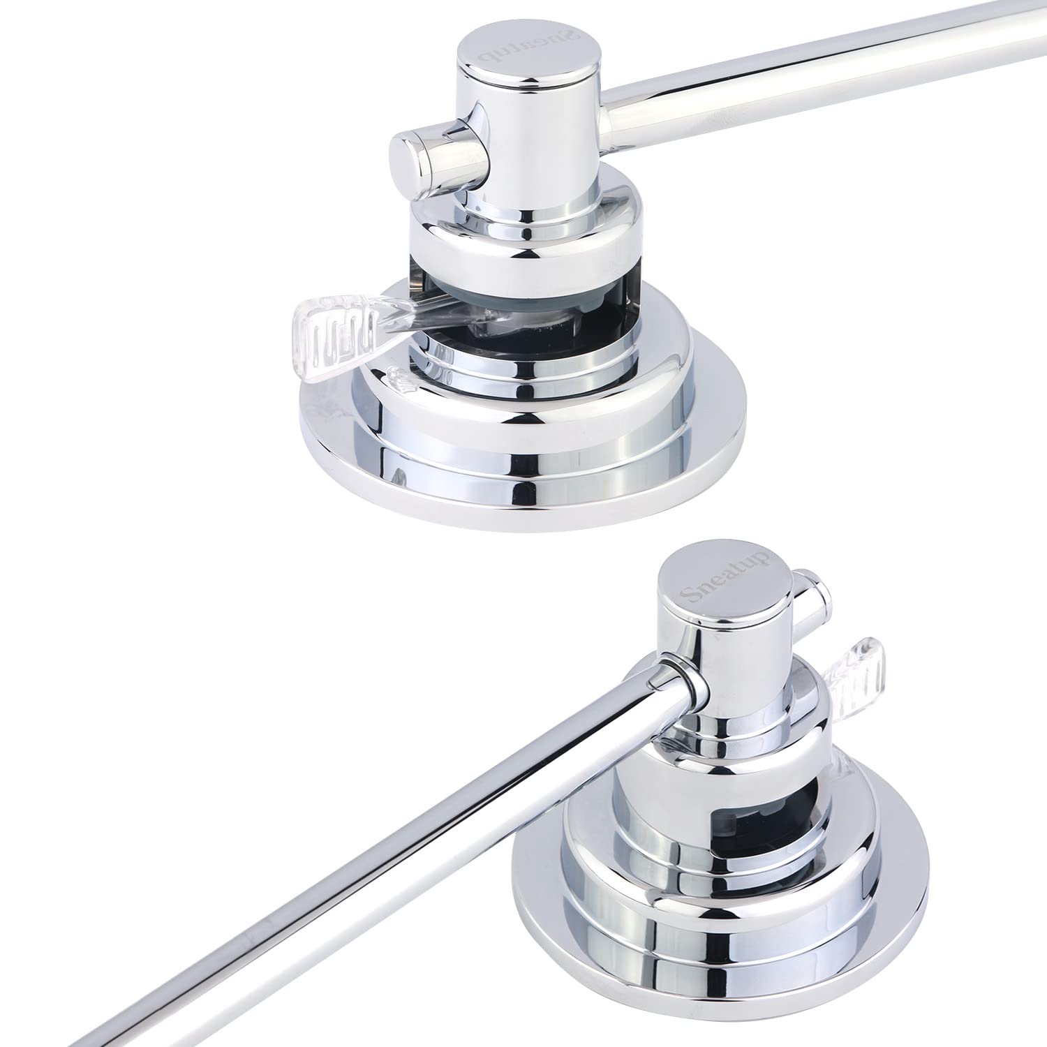 Sneatup Suction Cup Extendable 17-28'' Stainless Steel Towel Bar (Chrome Plating)