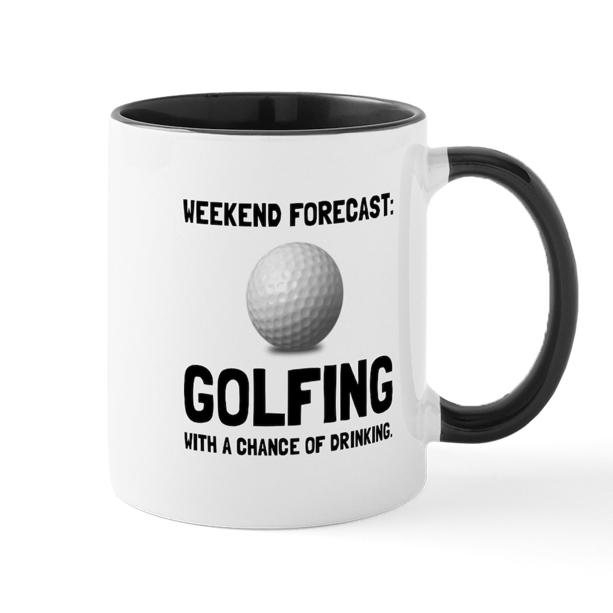CafePress Weekend Forecast Golfing Mugs 11 oz (325 ml) Ceramic Coffee Mug