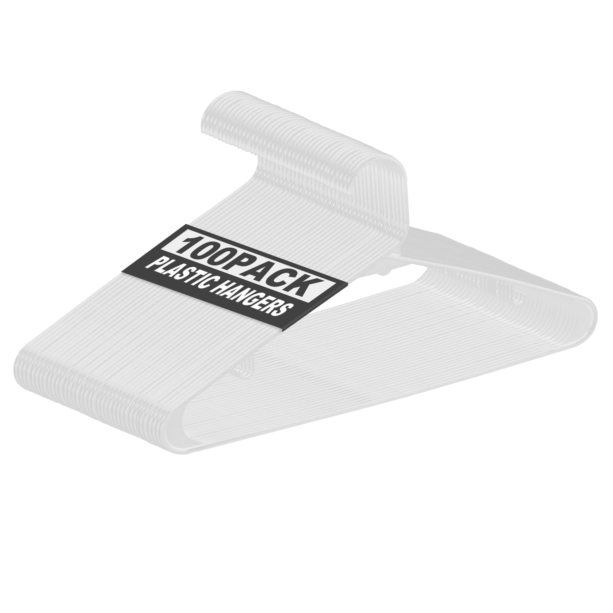 Super Deal Plastic Hangers 100 Pack Tubular Clothes Hangers With Double Hooks Heavy Duty Lightweight Space Saving Non Slip Laund