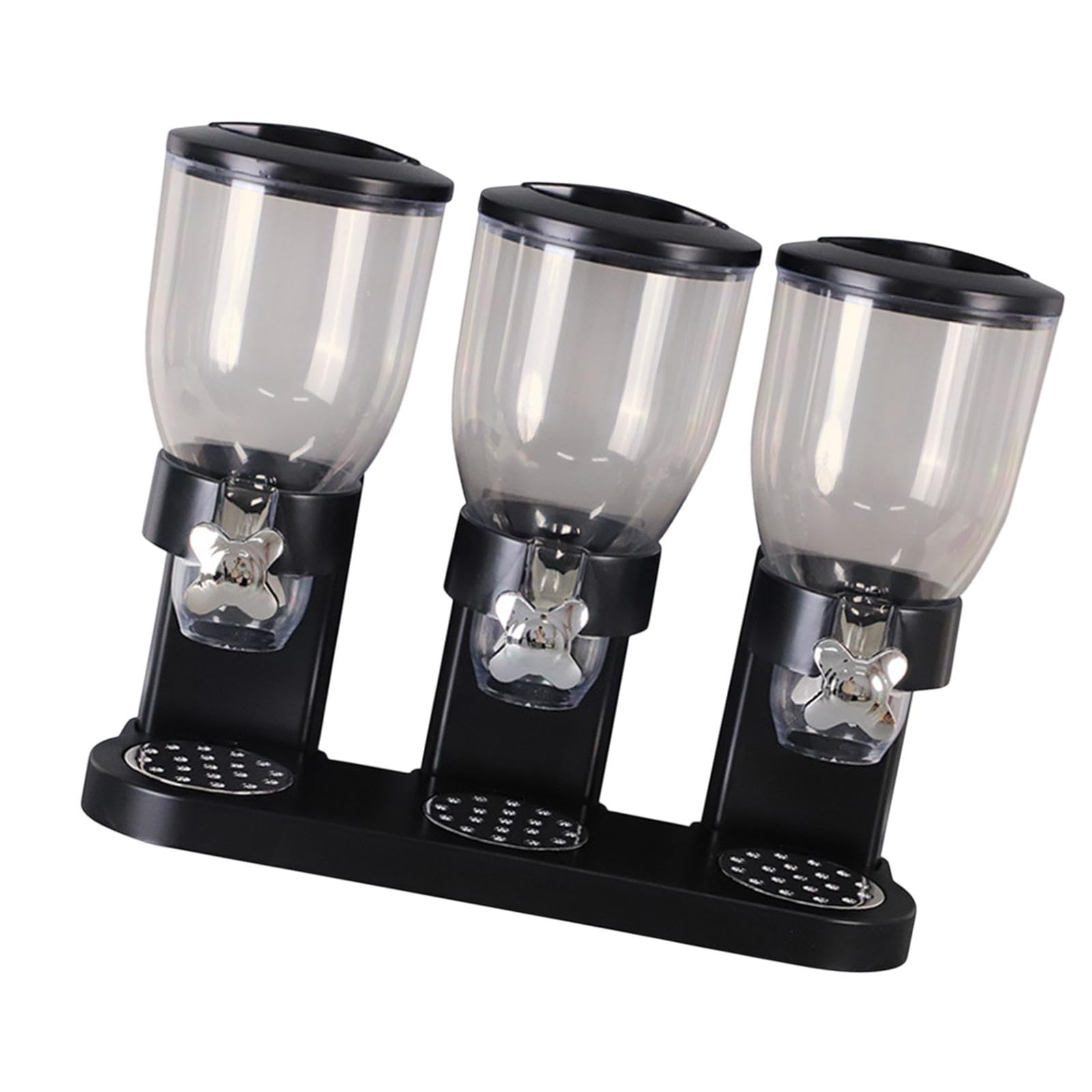 Ecomistiq Cereal Storage Bin Organizer Canister Pantry Grain Sugar Grain Dispenser Box Three Cup Black|Jars & Containers|Kitchen
