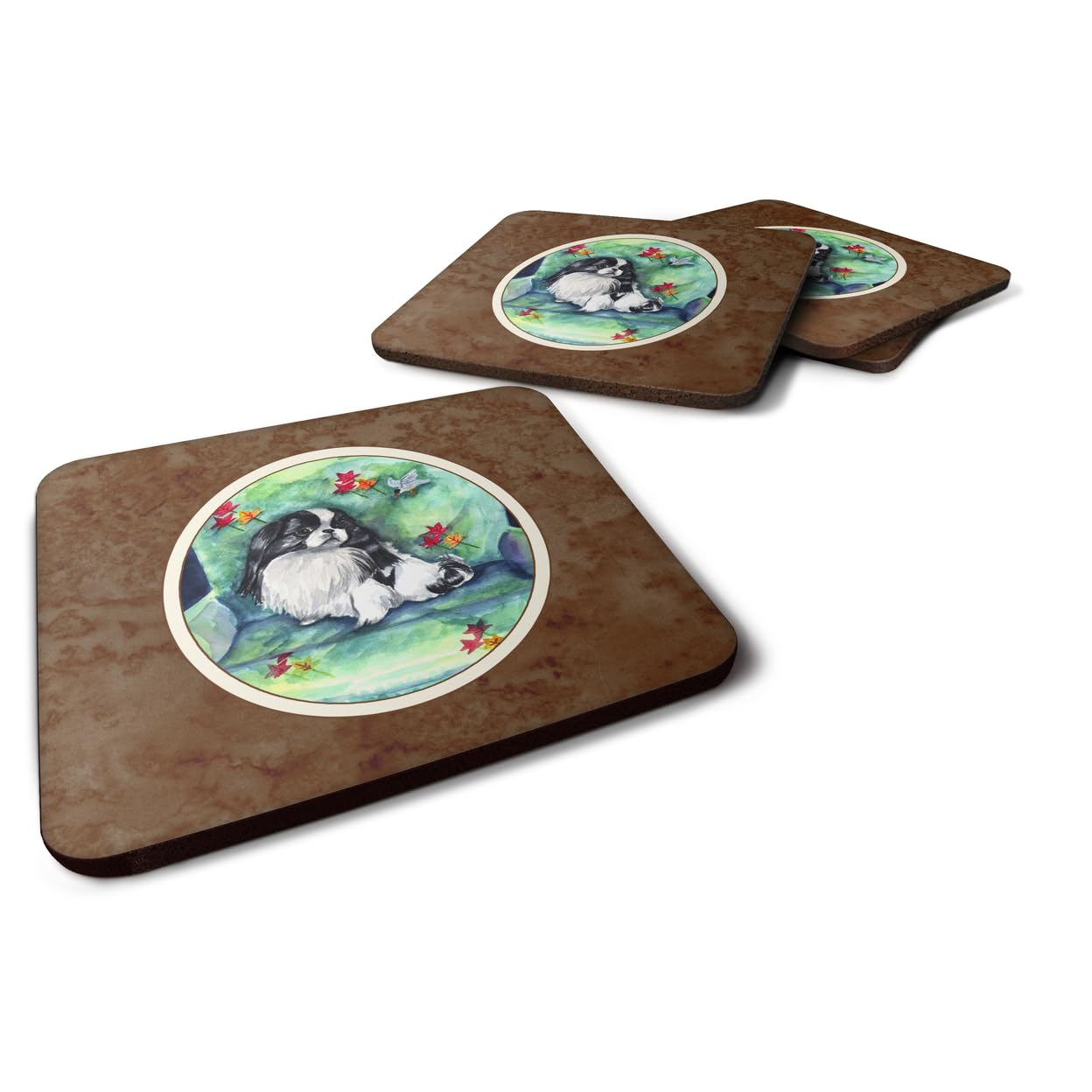 Carolines Treasures Japanese Chin In Mommas Chair Foam Coasters (Set of 4), 3.5, Multicolor