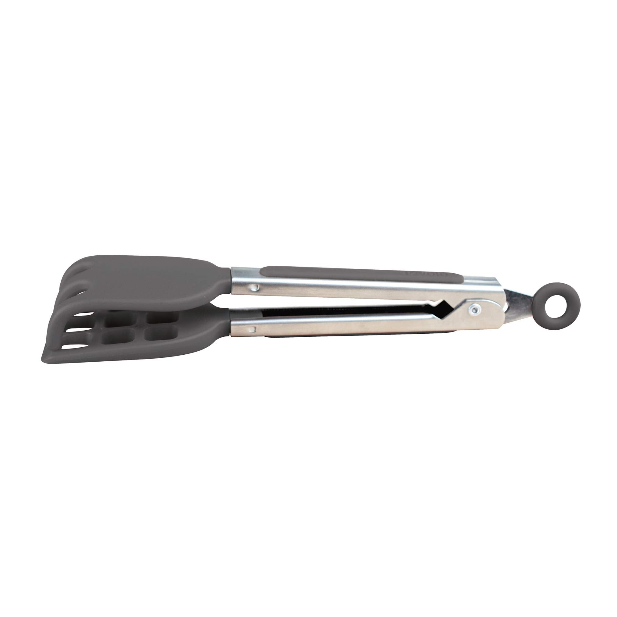Tovolo Easy-Grip Mini Non-Slip Stainless Steel Handle, Heat-Resistant Silicone Heads, Kitchen Tongs For Cooking Waffles & Breakf