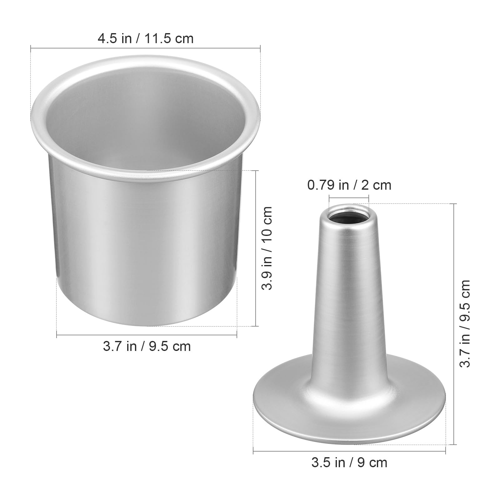 CALLARON Mini Angel Food Cake Pan, 4-Inch Non-Stick Aluminum Chiffon Tube Pan, Removable Bottom, As Shown