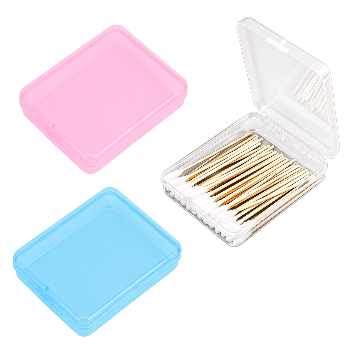 3 Pieces Portable Travel Cotton Pad Holder,Bathroom Vanity Countertop Storage Organizer,Cotton Ball Holder Dispenser,Cosmetic Sp