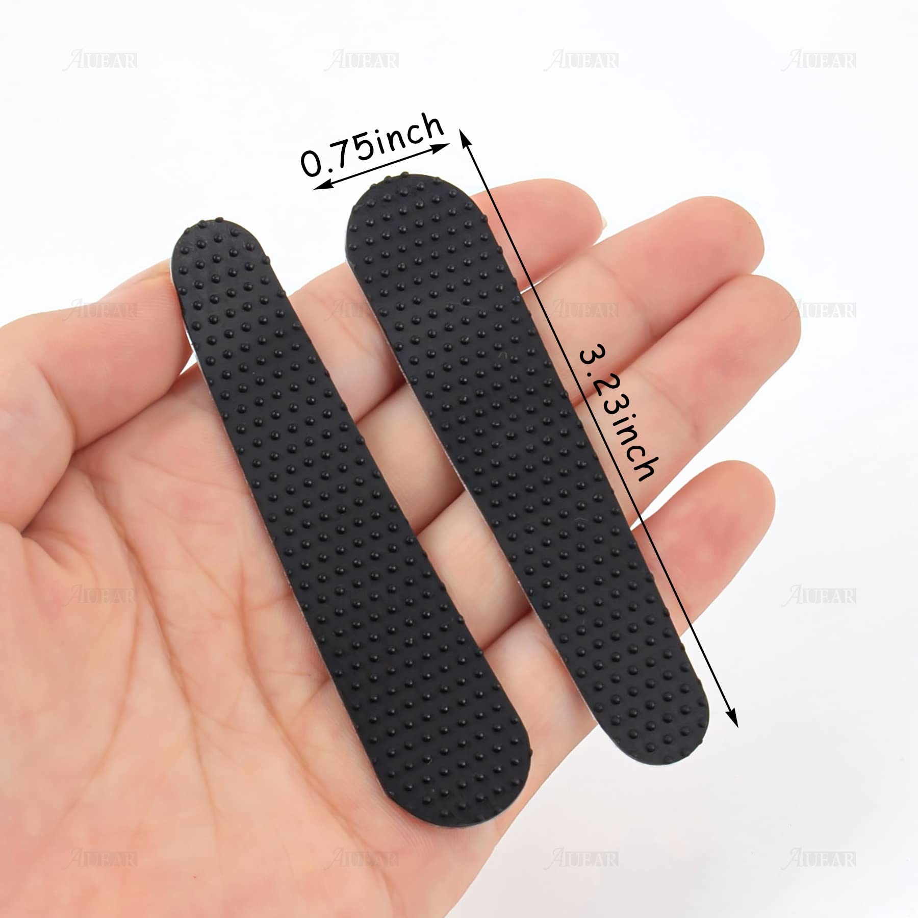 Auear, 100 Pack Back Non-Slip Rubber Hanger Grips Hanger Strips Adhesive Clothes Hanger Grips (3.23'' X 0.75'')