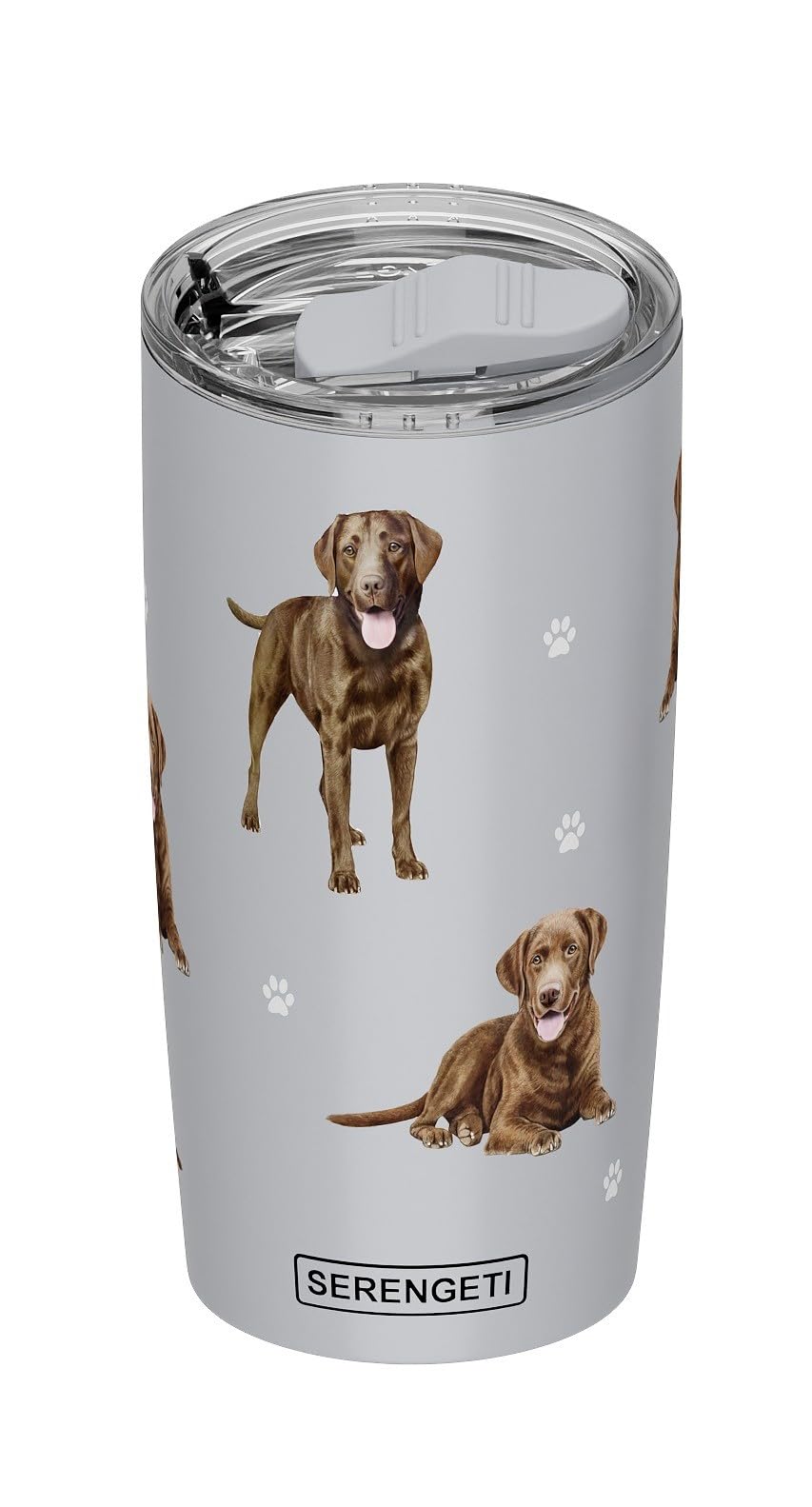 Serengeti Chocolate Labrador 20 Oz. Stainless Steel, Vacuum Insulated Tumbler With Spill Proof Lid - 3D Print - Insulated Travel