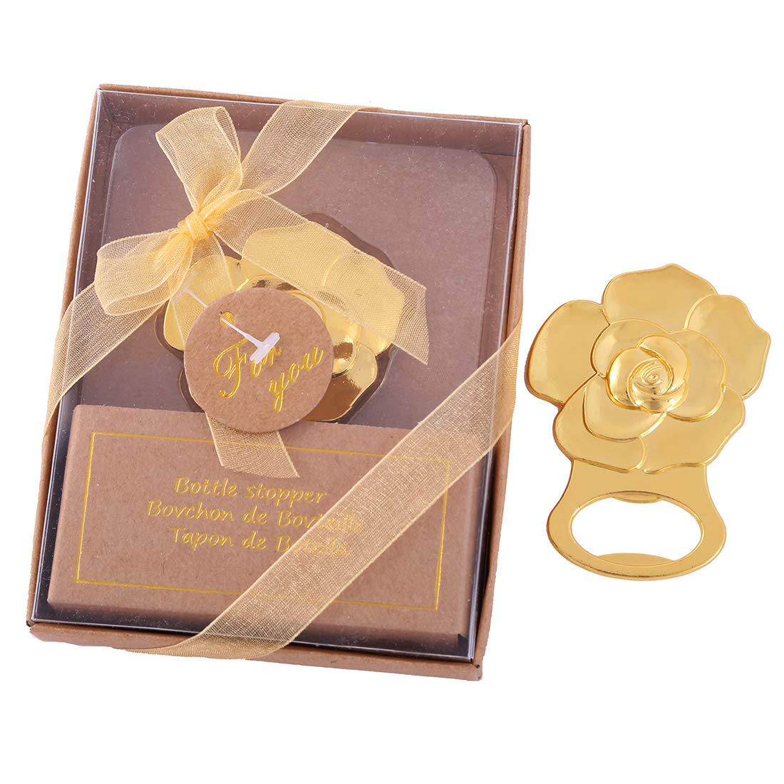 12 Pcs Gold Rose Love Bottle Opener Wedding Favors Gifts With Exquisite Packaging Box Wedding Gifts For Guests Engagement Annive