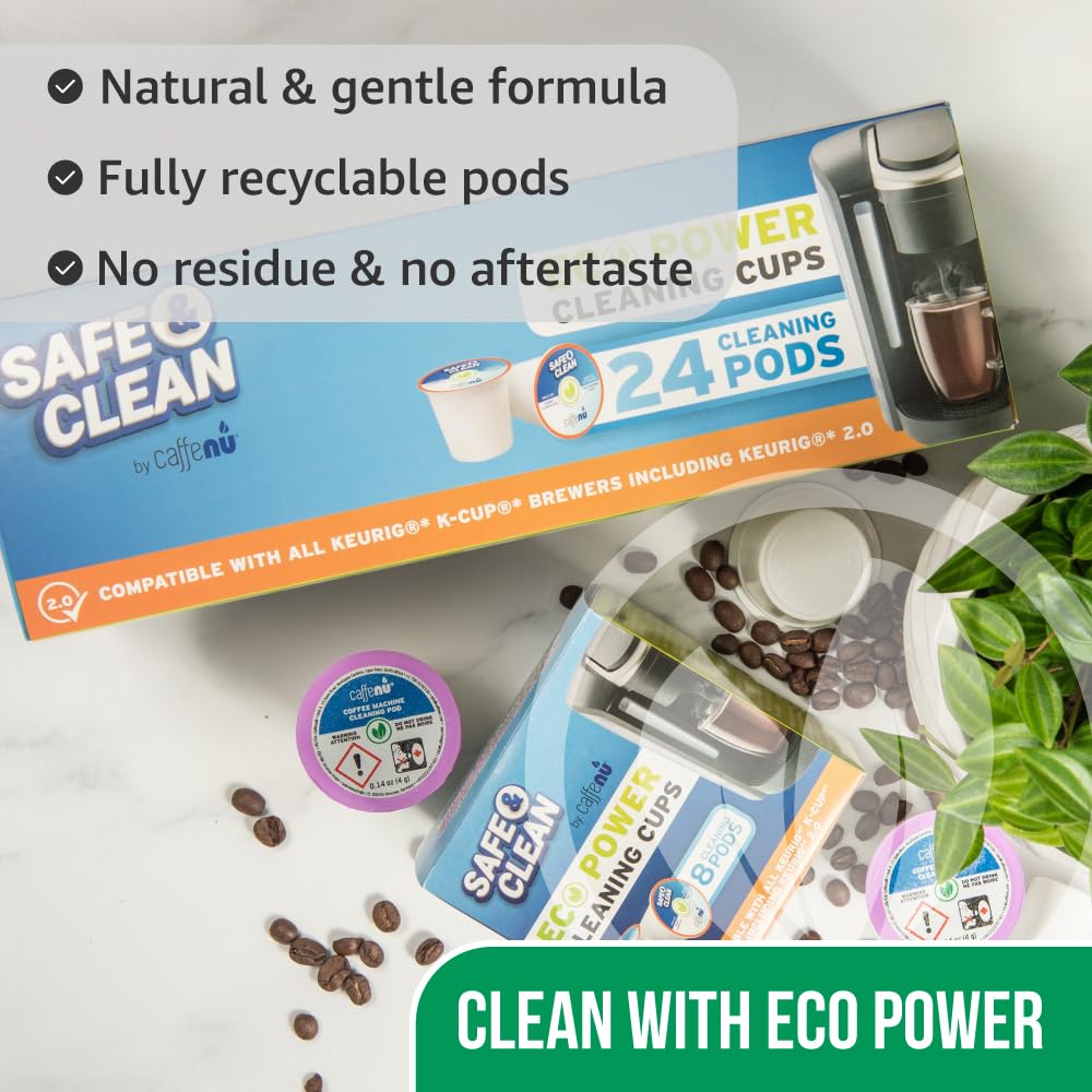 Keurig Compatible Cleaning Pods. 24 Keurig Rinse Pods Keurig Cleaner Kit. Eco Friendly, Removes Stale Coffee Residue & Stains. K