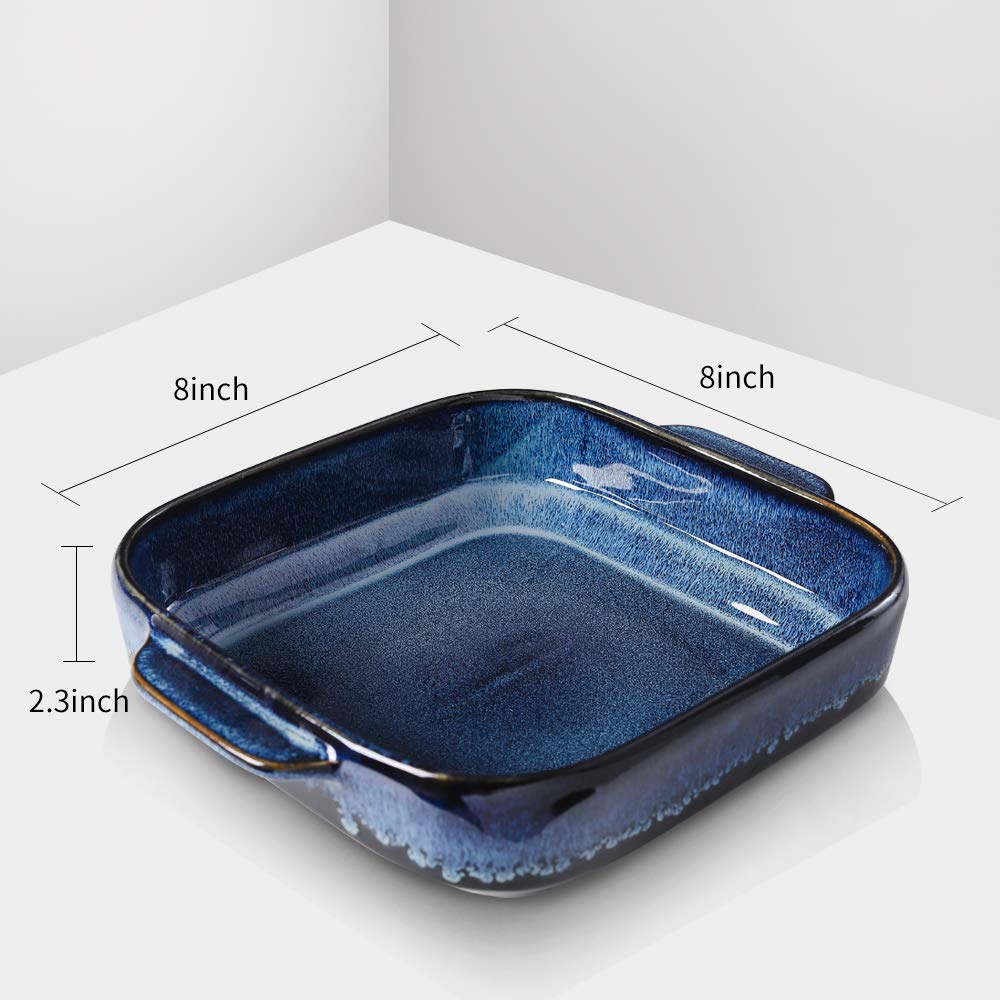 Koov Ceramic Bakeware, 8X8 Baking Dish, Square Baking Pan, Ceramic Baking Dish, Brownie Pans For Cake Dinner, Kitchen, Reactive