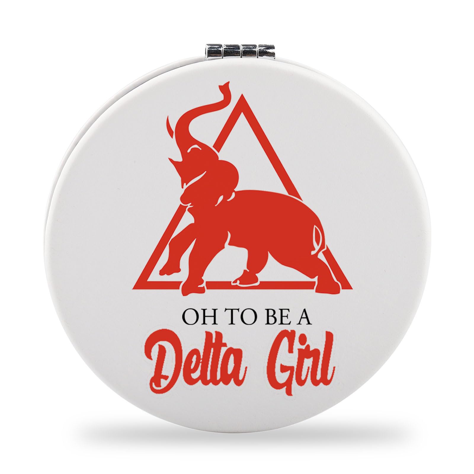 SEIRAA Delta Elephant Pocket Mirror Greek Sorority Sister Makeup Mirror to be a Girl Sorority Gift (Delta Girl)