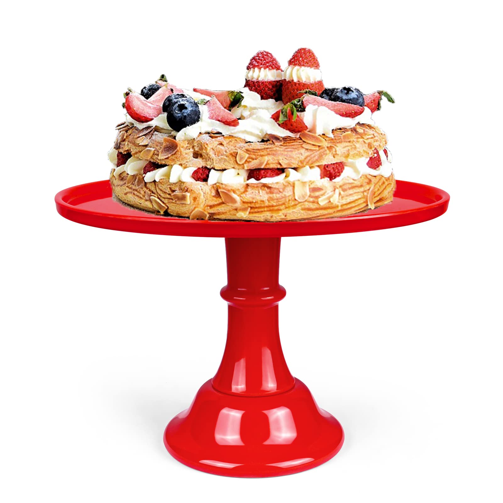 KLASKWARE Round Cake Stand 11 Melamine Cake Display Stand Dessert Cupcake Display Tray for Graduation,Wedding,Birthday,Party,Ann