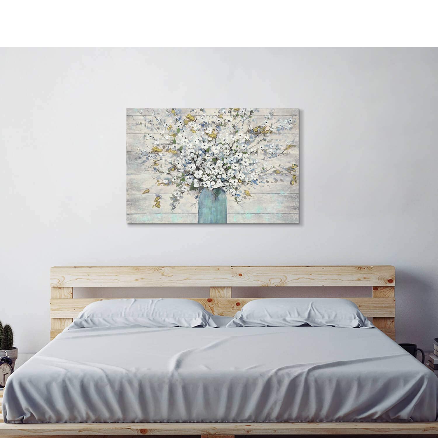 Sd Soft Dance Abstract Flower Canvas Wall Art - Floral Bouquet In Vase Painting Hand Painted Artwork For Living Room (36'' X 24'