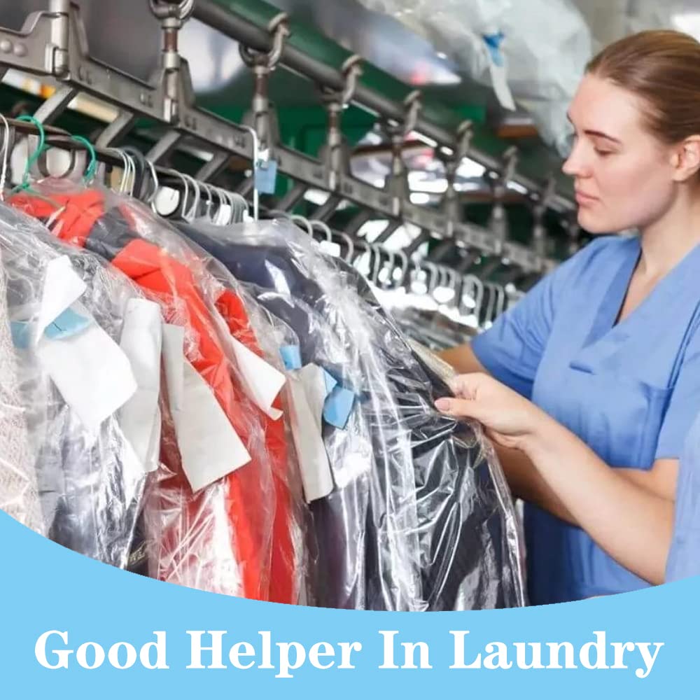 Beishida 60Pcs 35.5 Inch Plastic Garment Bag Dry Cleaner Bags Clear Plastic Bag Dry Cleaning Laundry Bags For Clothes Cover Hang