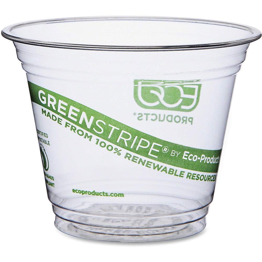 EcoProducts GreenStripe Renewable Resource Compostable Cold Drink Cups 9 oz, 50 Count