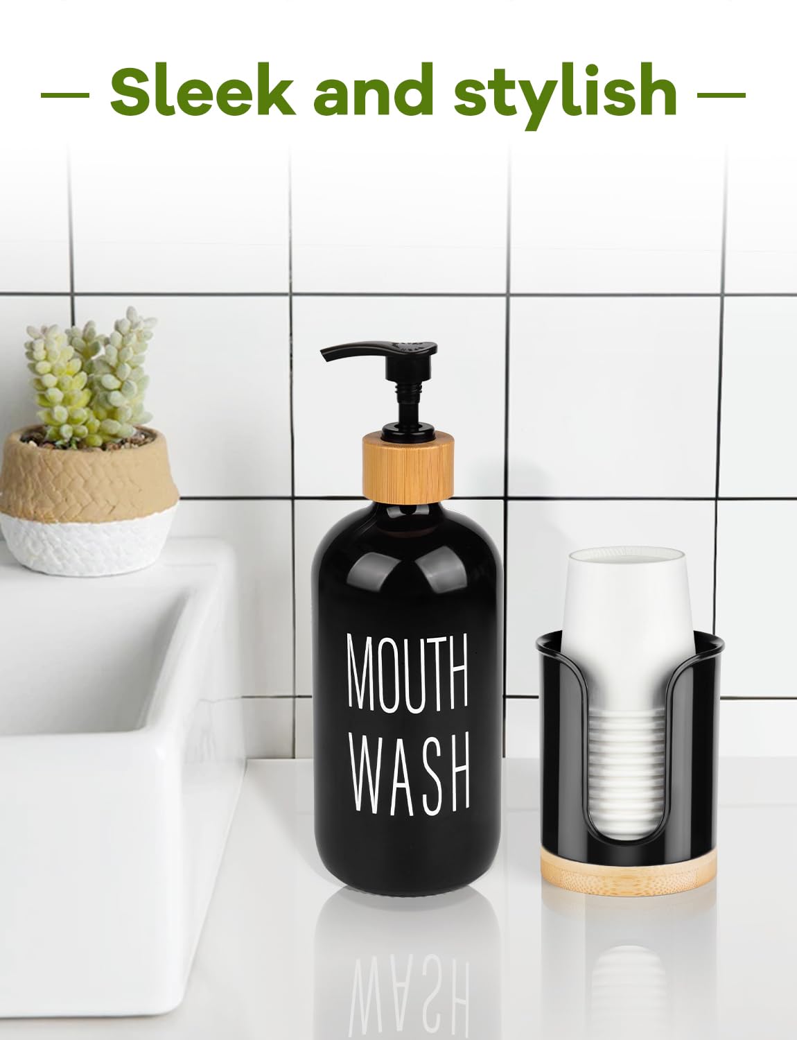 Bathroom Cup Holder - Small Cup Dispenser For Dixie 3 Oz Bathroom Cups, 3 4 Ounce Mouthwash Cup Dispenser - Pc/Bamboo, Black, Pa