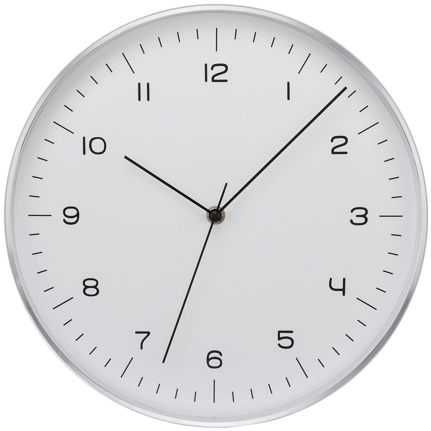 Timekeeper 668025 Silver Fine Line Clock, White