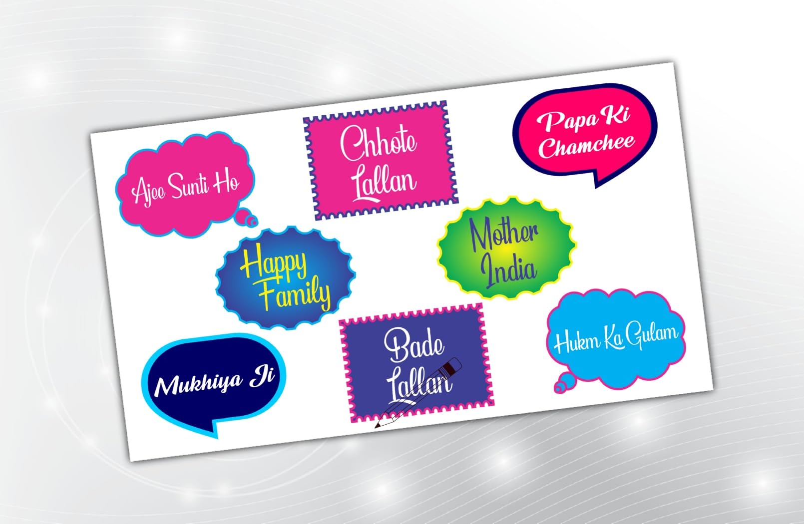 PartyStuff Family Theme Props  Family Speech Bubbles 2 (8 Cards)
