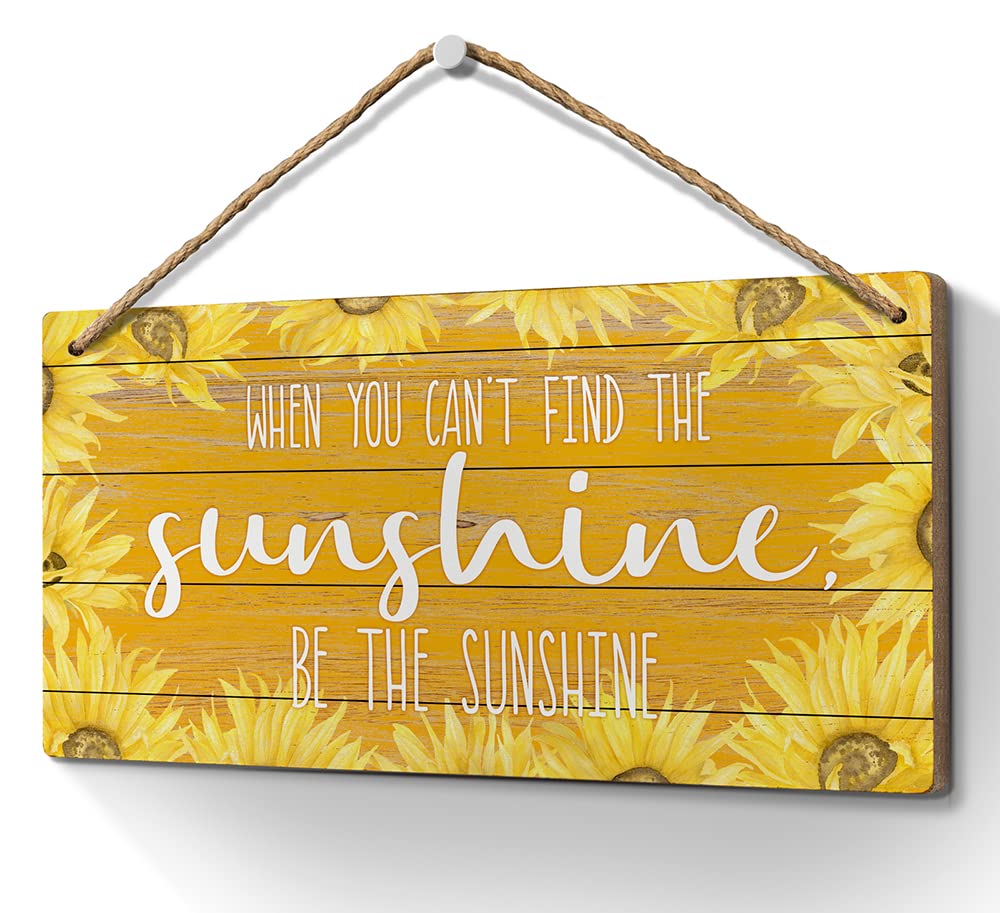 Heuhuww Sunflower Decor-Be The Sunshine 6x12 Inch,Rustic Sunshine Decor Sign for Home,Front Door,Porch,Office,Coffee Shop,Inspir