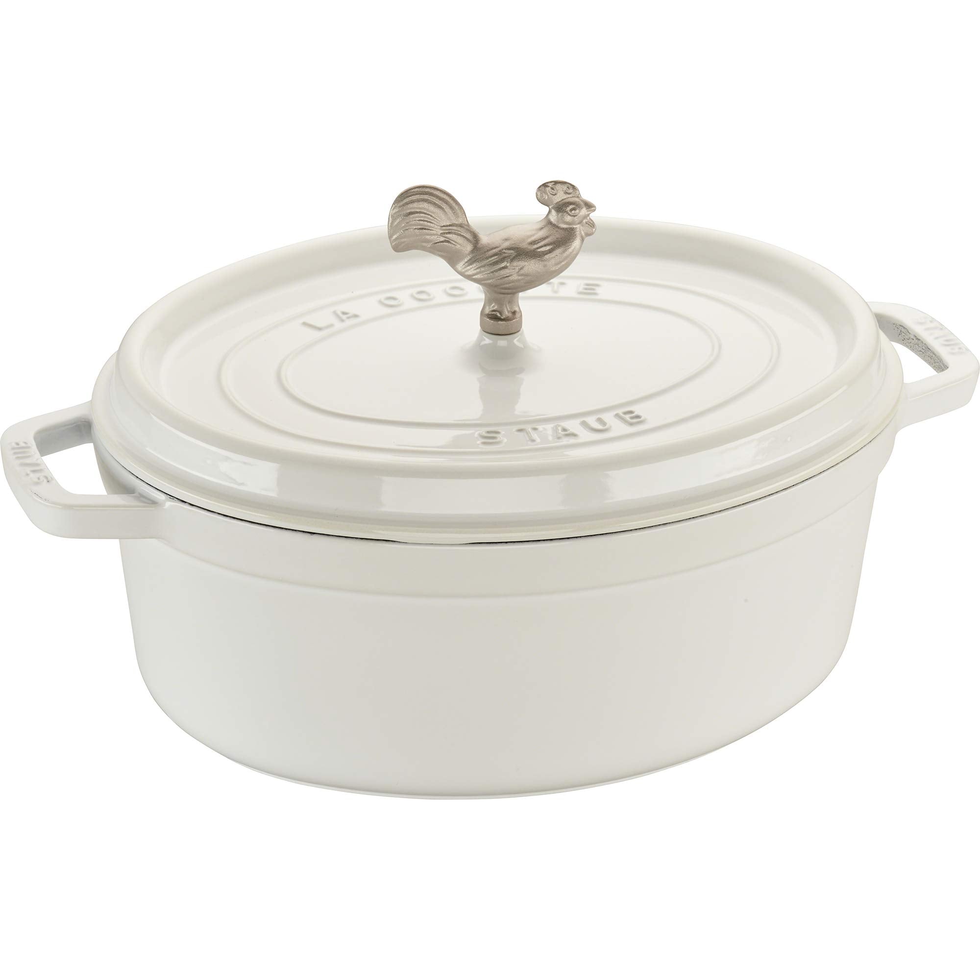 Staub Cast Iron Dutch Oven 5.75-Qt Coq Au Vin Cocotte, Made In France, Serves 5-6, White