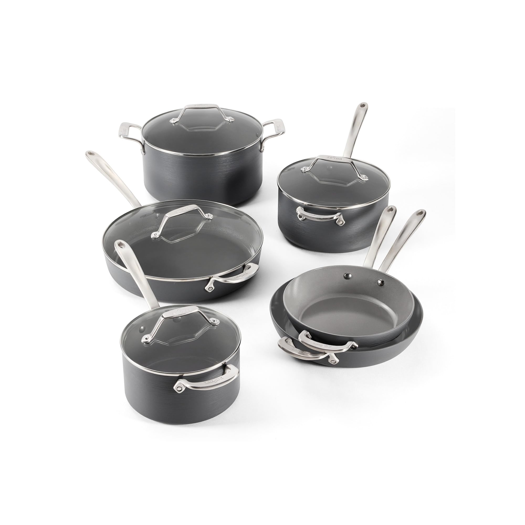 AllClad HA1 Ceramic Nonstick, 10Piece Pots & Pans Set, Induction Ready