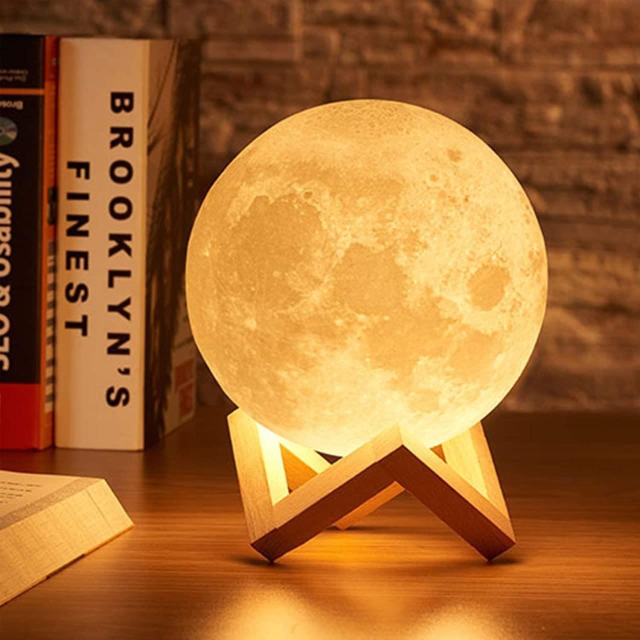 One94Store 3D Moon Lamp 7 Colour Changeable Sensor Moon Night Light Lamp, Touch Control, Moonlight Lamp With Stand & Usb For Bed