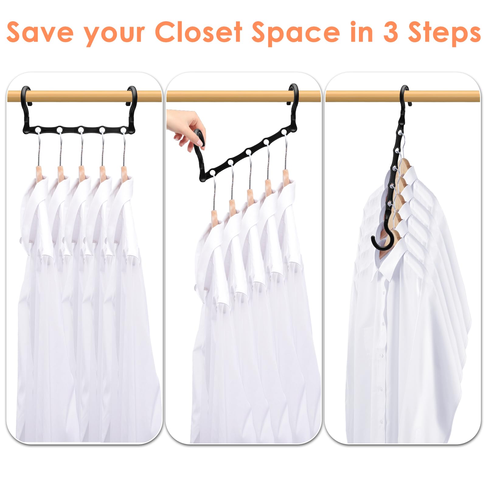 Closet Organizers and Storage 12 Pack Sturdy Hanger for Heavy Clothes Upgraded Space Saving Hangers Magic Closet Organization Clothe Hanger College Dorm Room Essentials