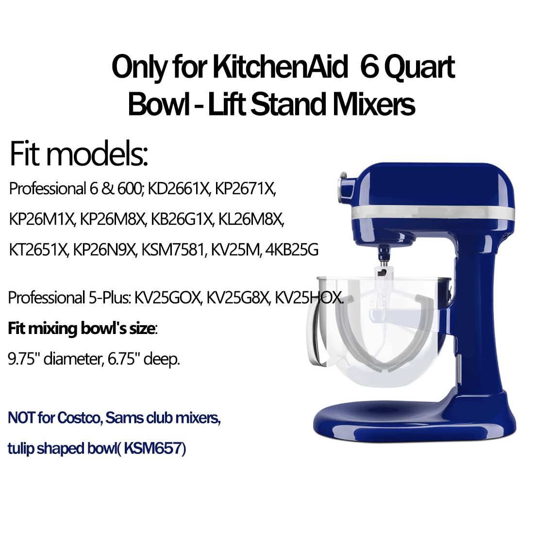 ORIEMARS 6QT Flex Edge Beater for KitchenAid Mixer - 6.89" W x 7.09" H, Silicone Edge Scraper, As Picture