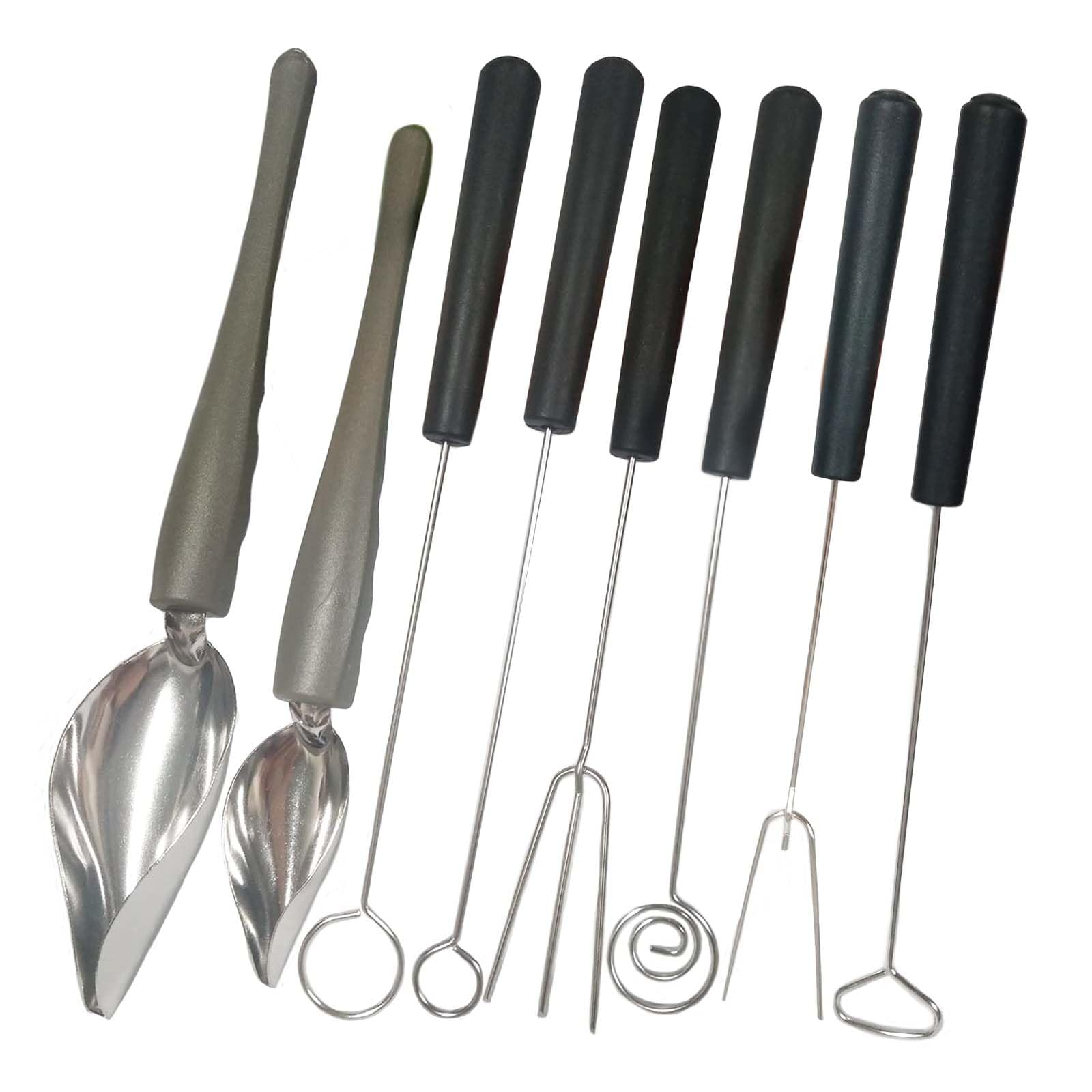 6 Candy Dipping Tools Chocolate Dipping Fork Spoons Set 2 Culinary Drawing Decorating Spoon Set,Stainless Steel Chef Art Pencil
