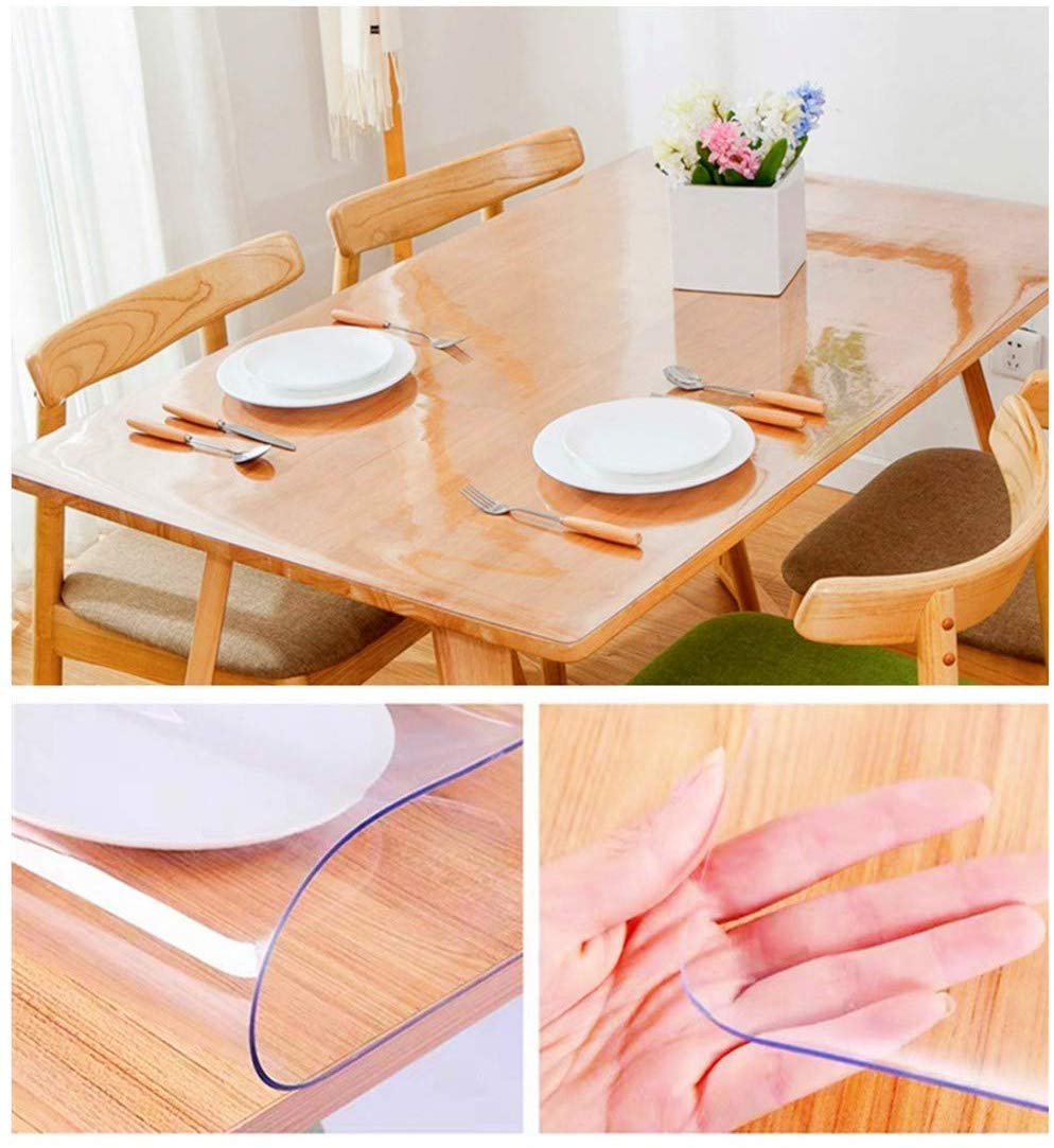 VALLEY TREE 48 x 60 Inch Clear Table Cover Protector  1.5mm Thick PVC Plastic Desk Protector  Clear Desk Mat  Waterproof Table Pad for Dining Table or Office Desk