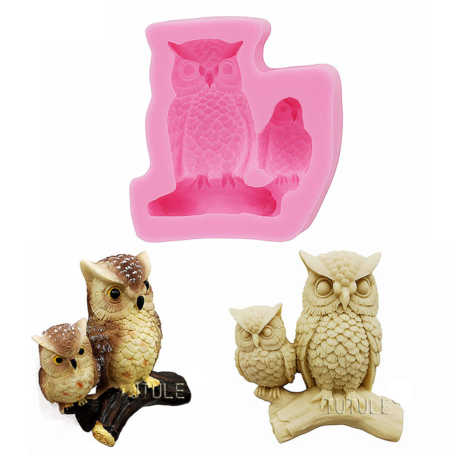 3D Owl Shape Mom Baby Woodland Silicone Mold For Handmade Diy Cake Topper Decoration Crystal Resin Candy Crafting Tool Projects